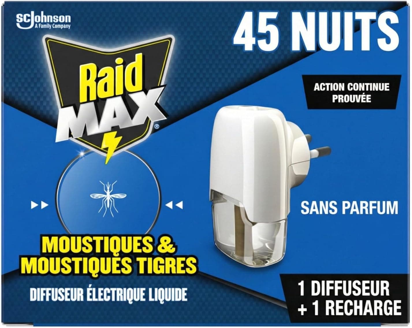 Raid Max Diffuseur Electrique Liquide, Moustiques 1 Diffuseur + 1 Recharge