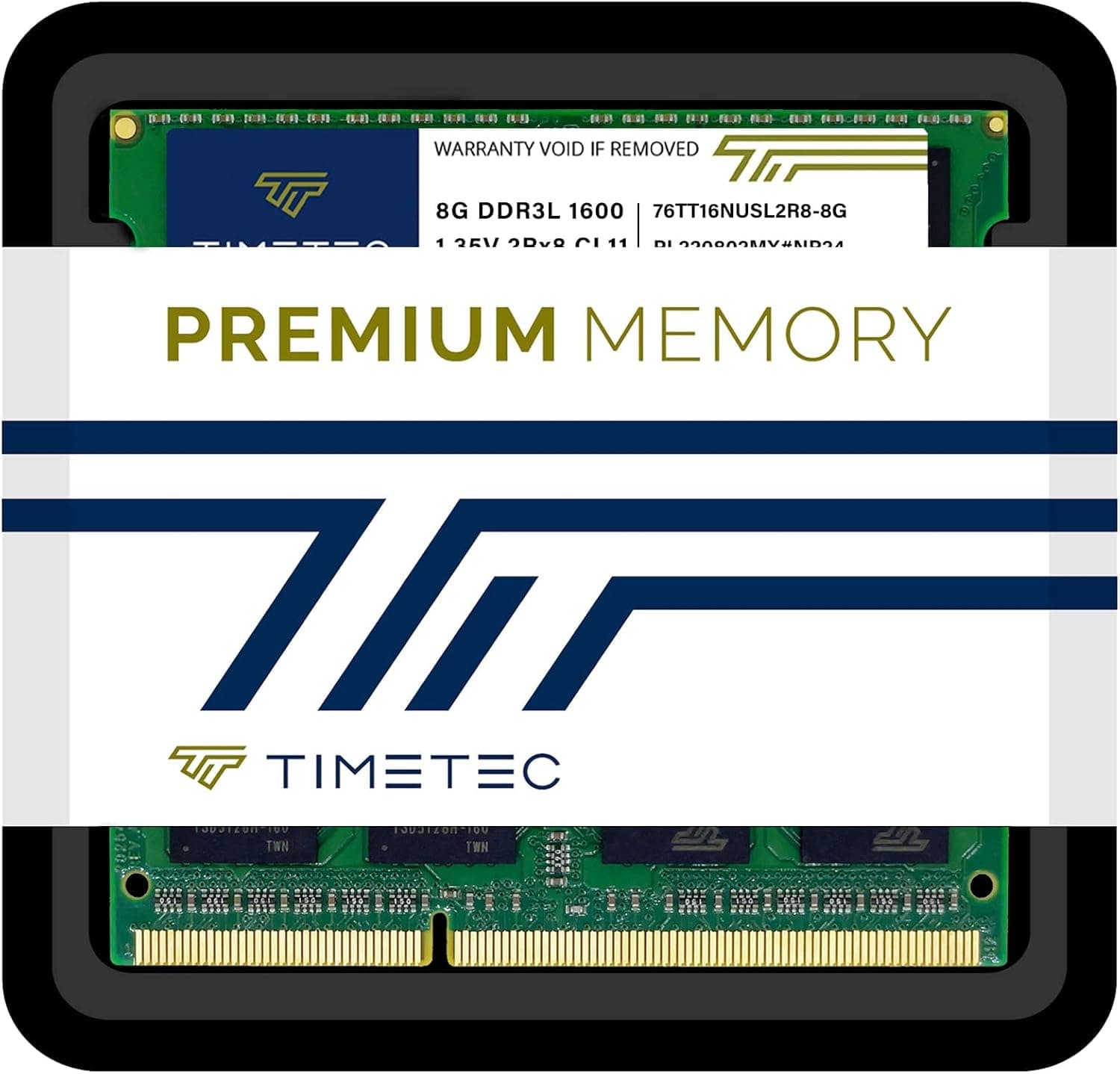Timetec 16 Go KIT(2x8Go) DDR3L/DDR3 1600MHz PC3-12800 Non-ECC sans tampon 1.35 V/1.5 V CL11 2Rx8 double rang 204 broches SODIMM ordinateur portable PC ordinateur mémoire RAM Module mise à niveau