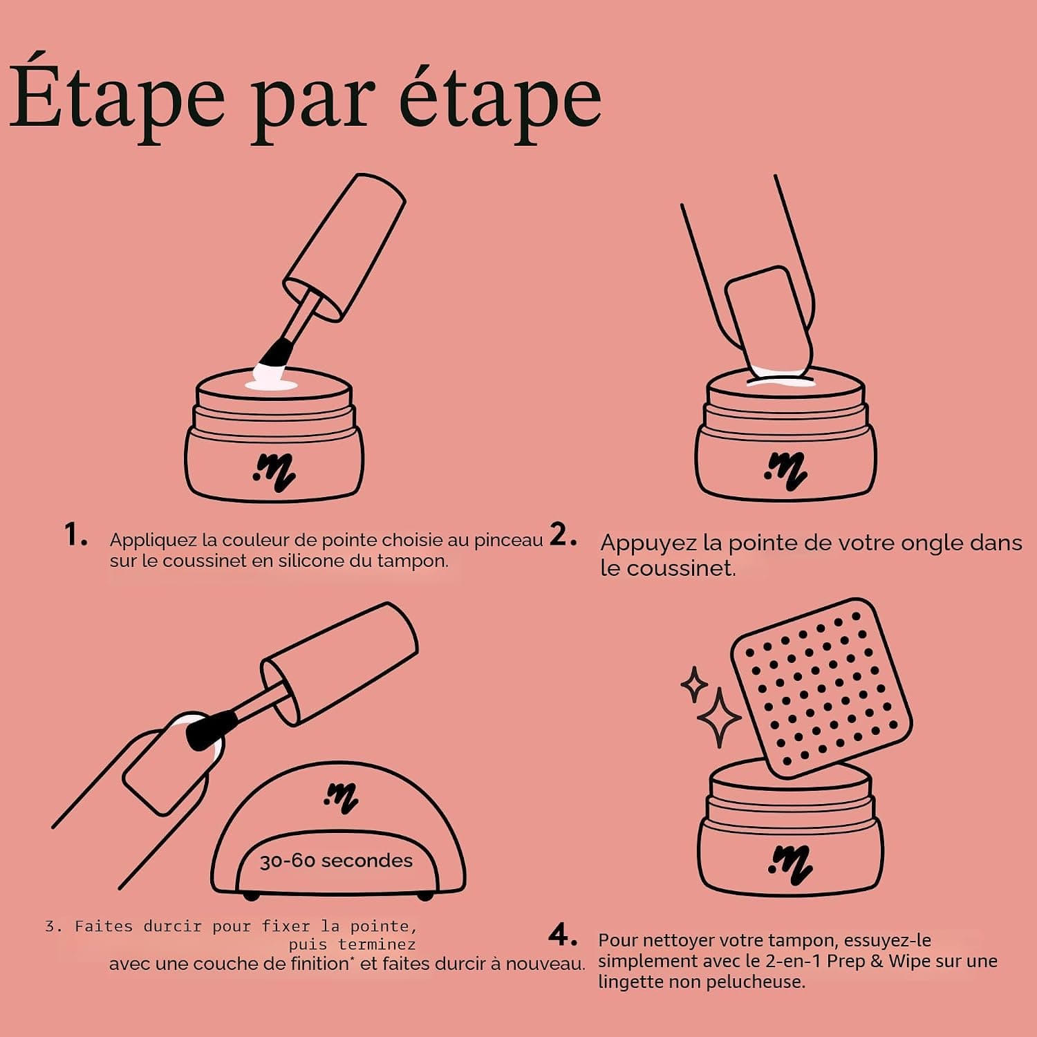 Mylee French Me Kit avec Tampon - Qualité Salon French