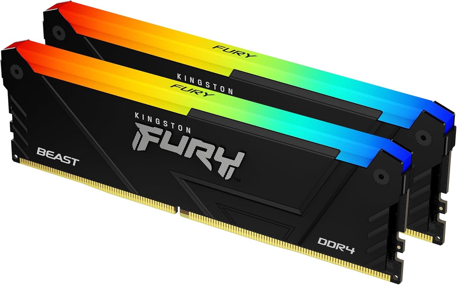 Kingston FURY Beast RGB 16GB 3200MT/s DDR4 CL16 DIMM (Kit of 2) Computer Memory KF432C16BB2AK2/16
