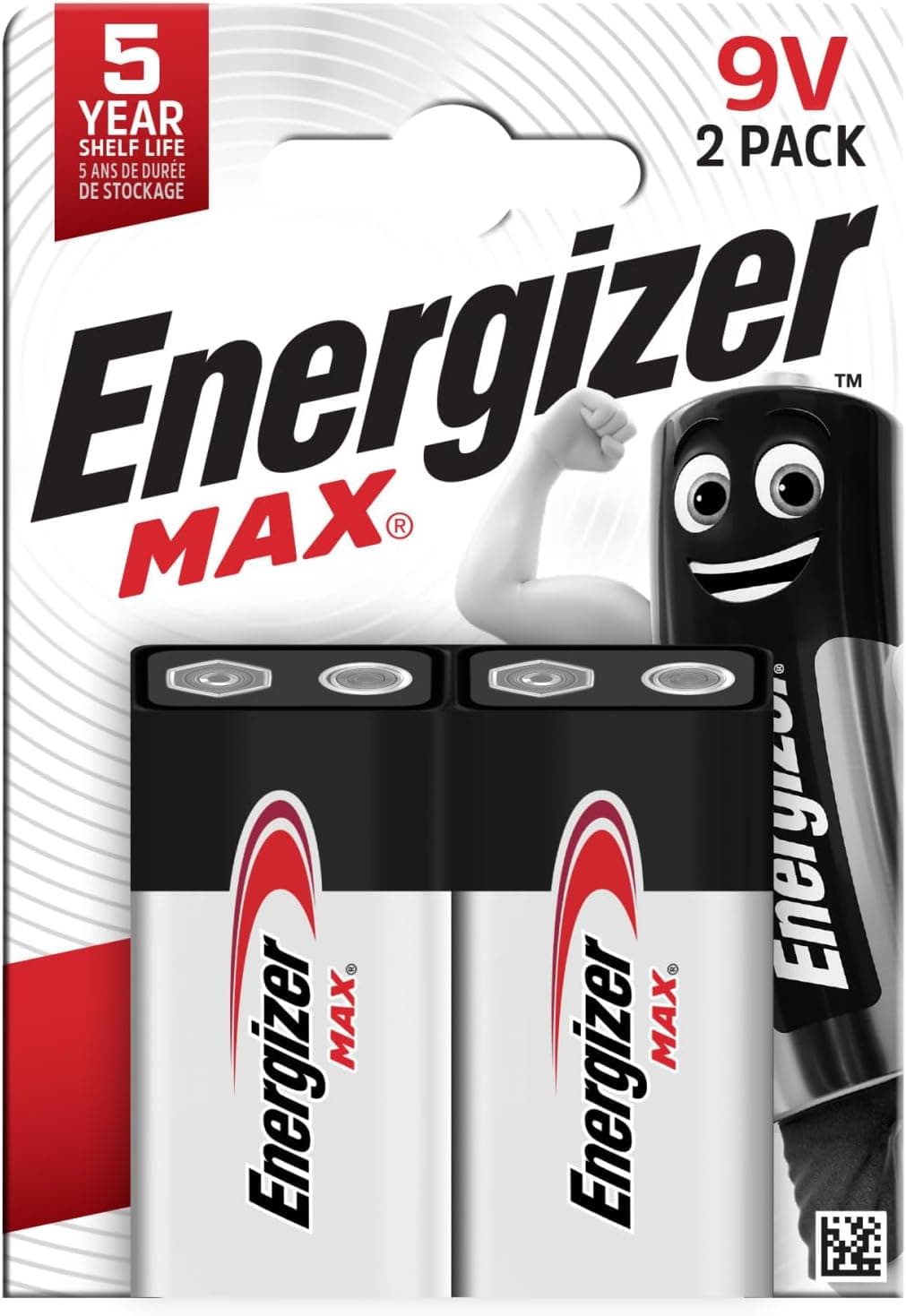 Energizer Max - Pile 9V (Lot de 2) - Alcaline Neuf Volts - Énergie Longue durée - pour Les Détecteurs de Fumée et Les Radios - Emballage 100% Recyclable et sans Plastique - Conservation 5 Ans