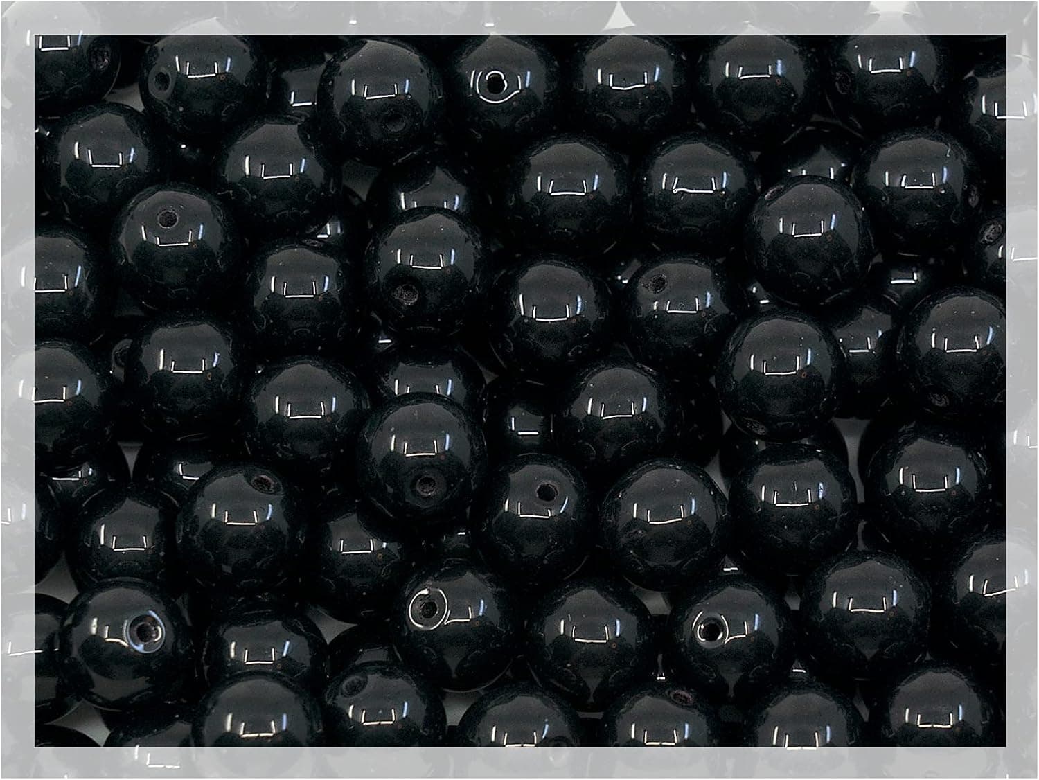 25 pcs 8 mm (0.32in) Czech round pressed Druck glass beads, beads for stringing, 23890 Jet Black