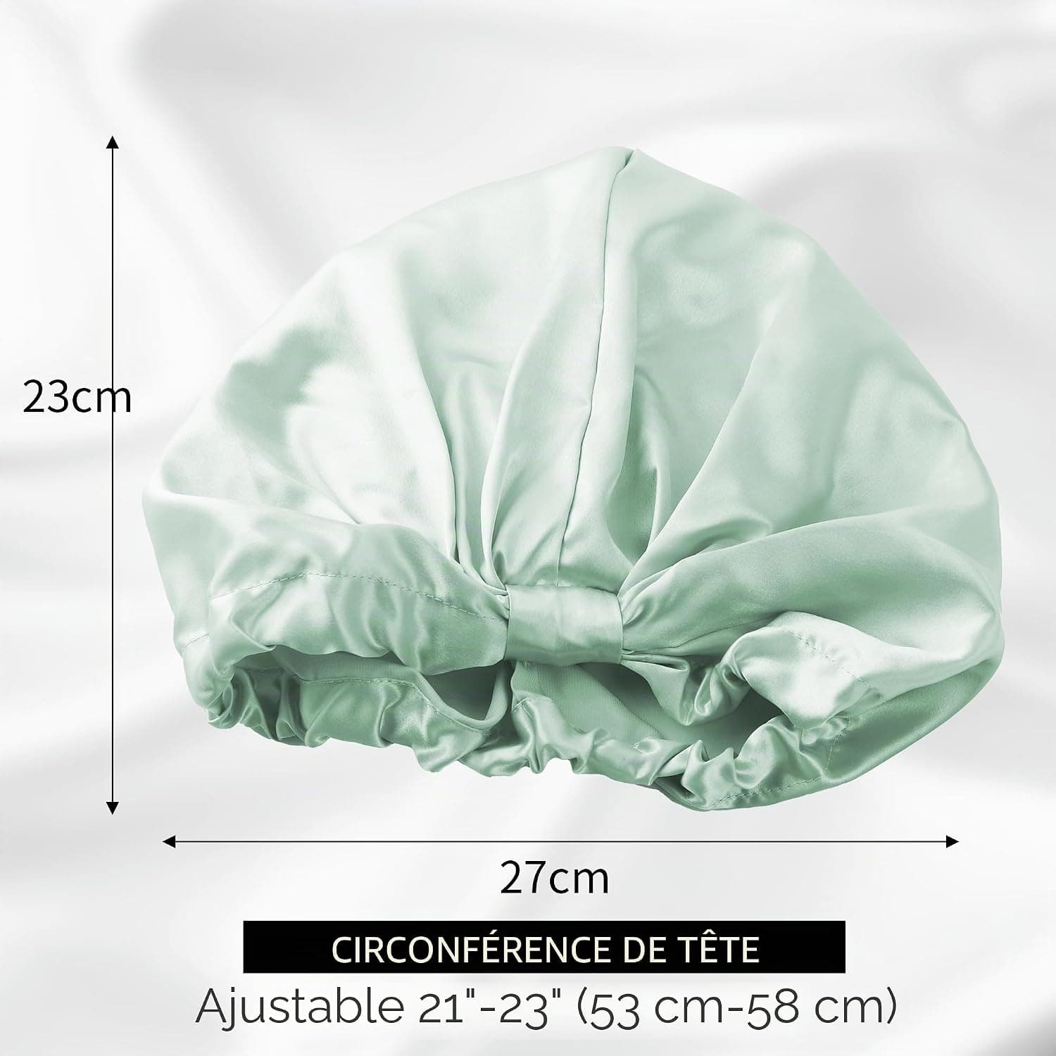 townssilk Bonnet de nuit 100% soie de mûrier pour femme, bonnet de nuit 16 momme en soie, bon pour les cheveux, protège les cheveux, bonnet de nuit en soie,populaire,Lightgreen