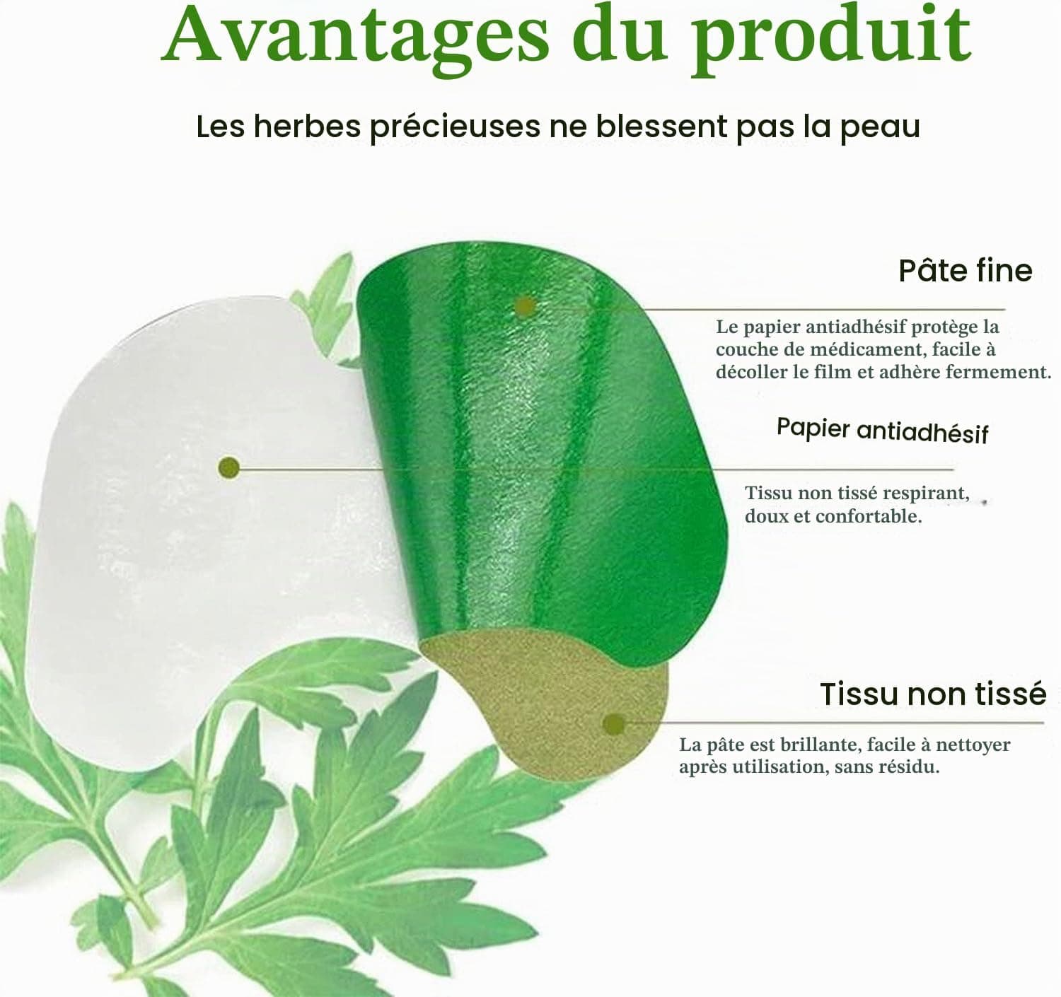 Patchs anti-douleur 52 pièces, patchs chauffants pour le genou, le dos, les épaules et le cou pour soulager la douleur, ingrédients naturels chauds à base de plantes, patch en pâte pour soulager