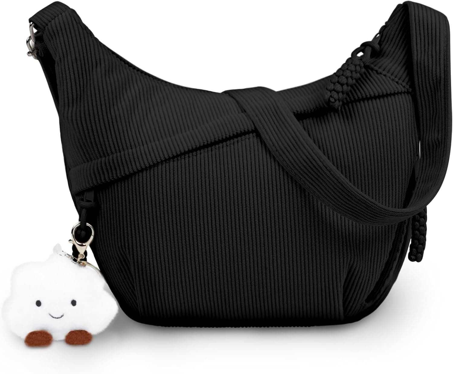 Aucuu Sac à Bandoulière, Grand Sac à Bandoulière, Sacs à Main avec Pendentif Nuage, Sacs Hobo Large Lanière avec Sangle Ajustable pour Femme