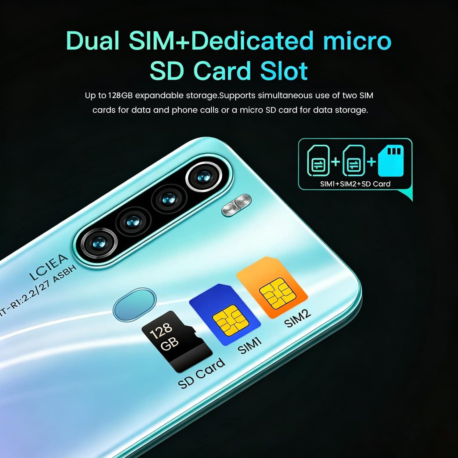M80Pro Smartphone, écran 5.0”, Android OS, Téléphone Portable à Double SIM, 16 Go ROM, Double Caméra, Bluetooth, GPS, Wi-FI (M80Pro-Green)