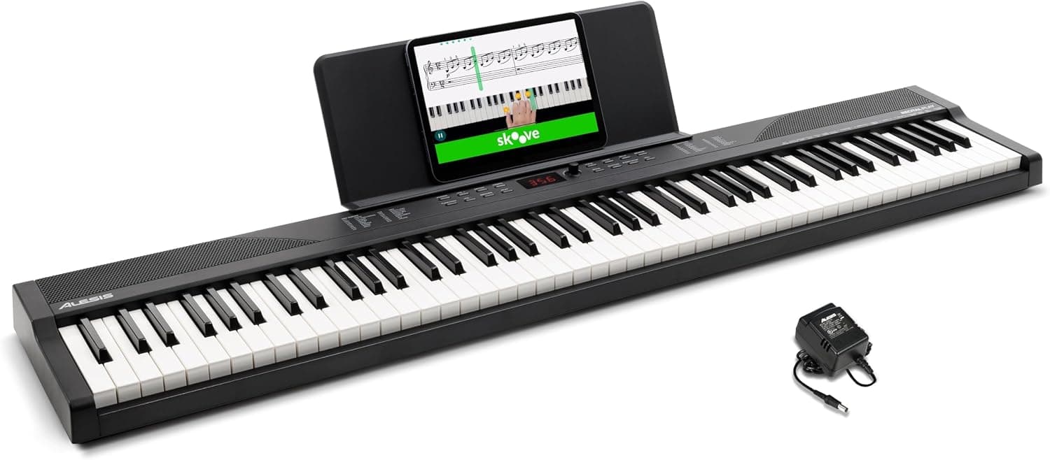 Alesis Recital Play Clavier Piano 88 Touches | Portable, 480 Sons, Modes Split/Layer, Cours Inclus, pour Débutants