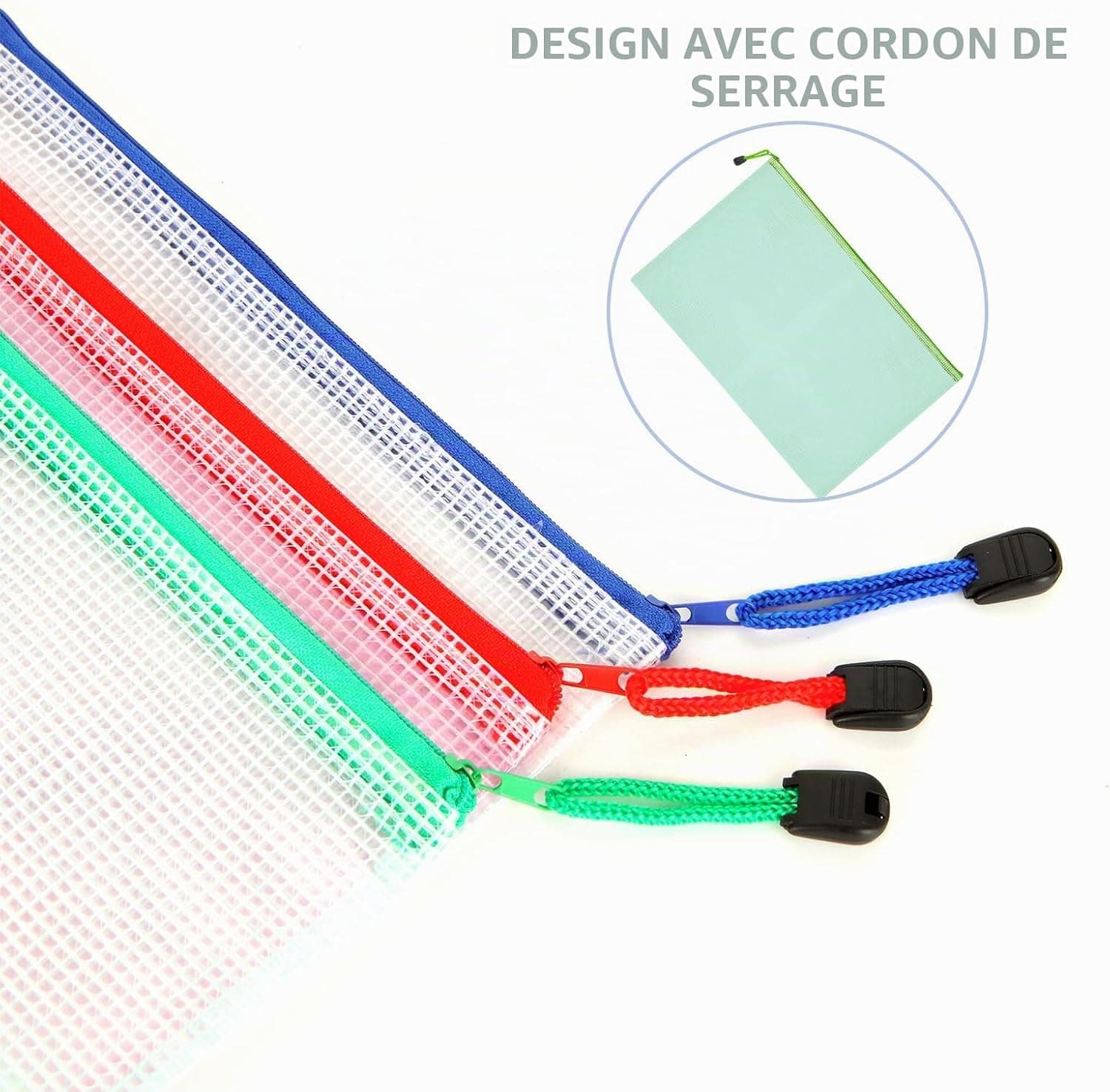 JMIATRY 30Pcs Pochette Zippée A6, 5 Couleur Pochette Plastique Zippée, Pochette Fermeture Éclair A6 Document Zippée Pour Stockage Document Recettes D'Entreprises Organisation, A6-30-COLORE