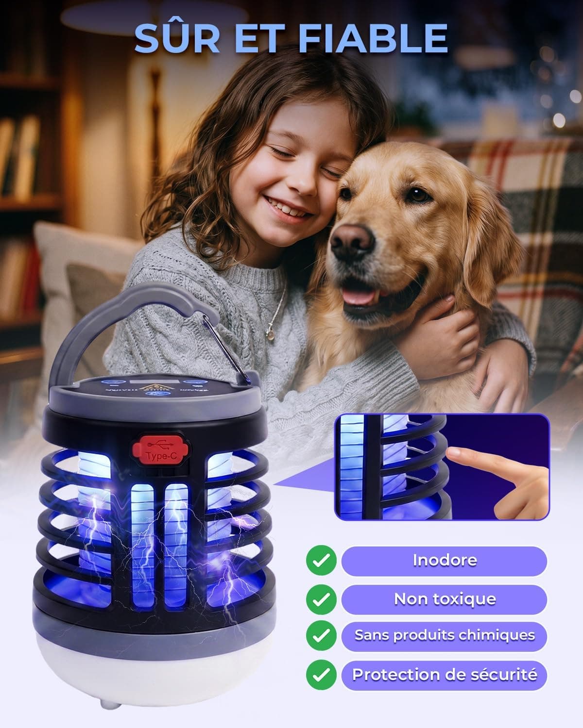 Lustaled 3 in 1 Lampe Anti Moustique