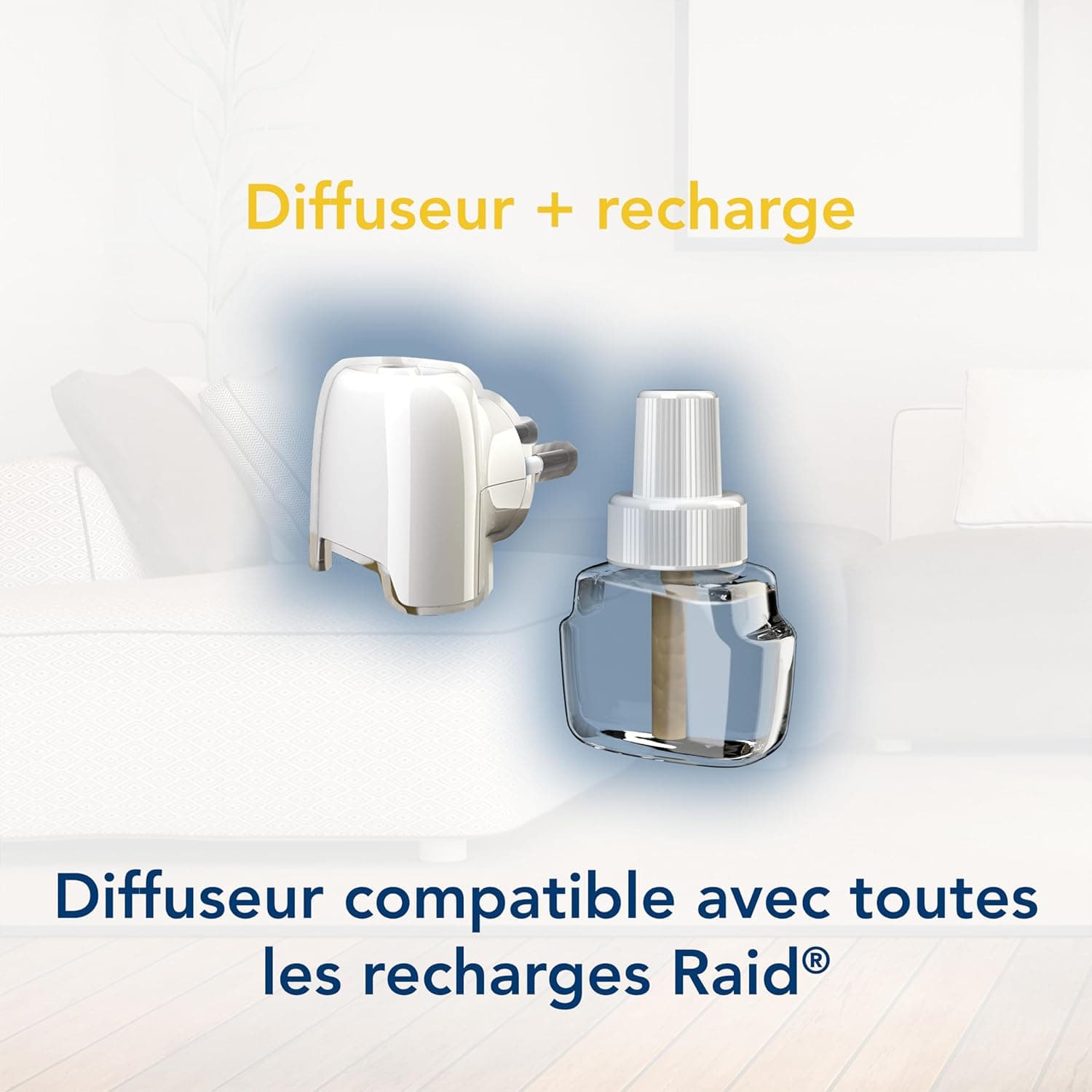 Raid Diffuseur Electrique Liquide - Répulsif Moustiques - 3 Diffuseurs + 3 Recharges, 2 en 1 - 45 Nuits