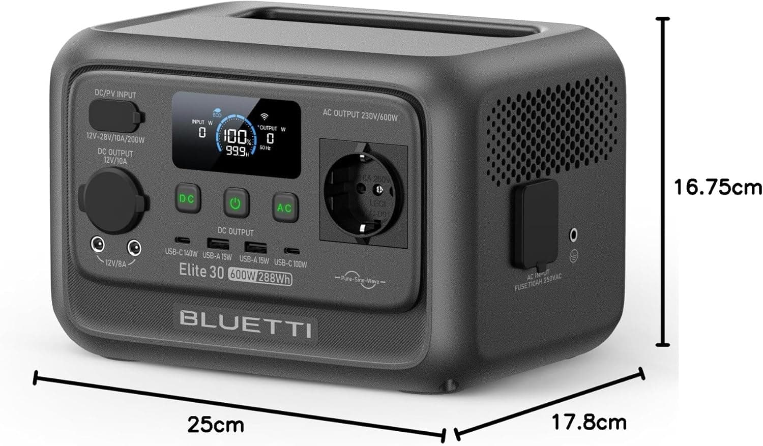 BLUETTI Elite 30 V2 288Wh & 600W Générateur Électrique Portable