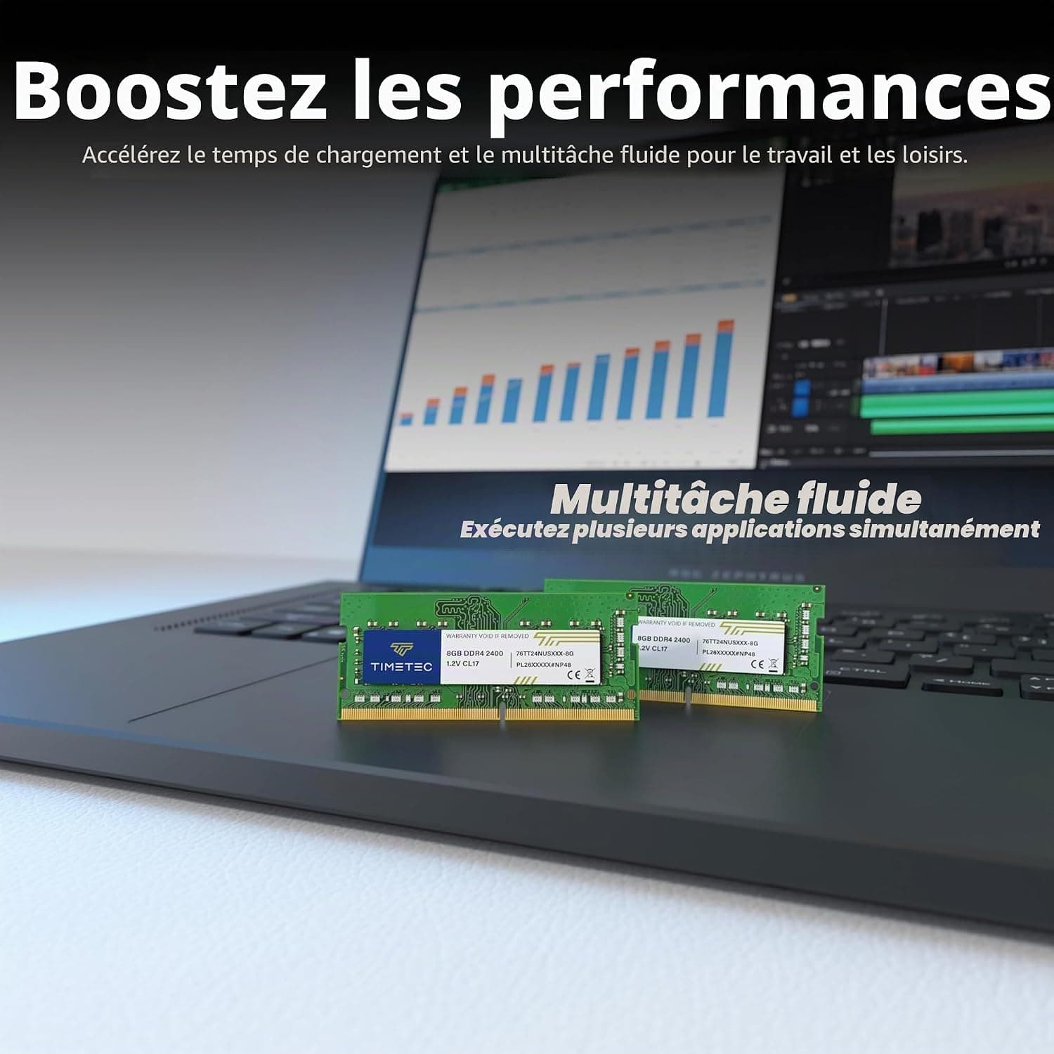 Timetec 8 Go DDR4 2400 MHz (PC4-2400T) PC4-19200 SODIMM – Non-ECC sans Tampon, 260 Broches, 1,2 V, CL17, Module de mémoire pour Ordinateur Portable, Mini-PC et Ordinateur Tout-en-Un