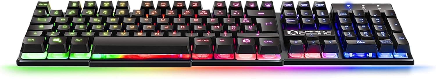 EMPIRE GAMING - Clavier Gamer Nouveau K300 (AZERTY) - 105 Touches Semi-Mécaniques - Rétroéclairage LED RGB - 19 Keys Anti-Ghosting - 12 Raccourcis Multimédia - USB Filaire