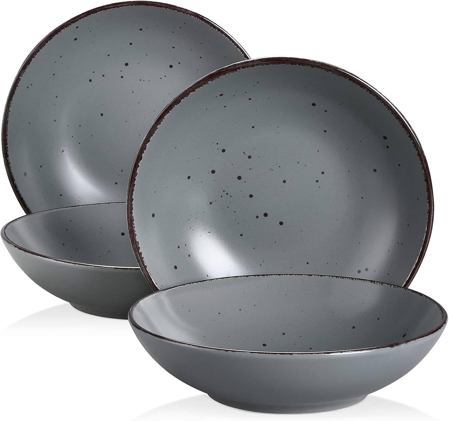 vancasso, Série Moda, Assiette Creuse en Céramique, Assiette à Soupe Saladier - 4 Pièces