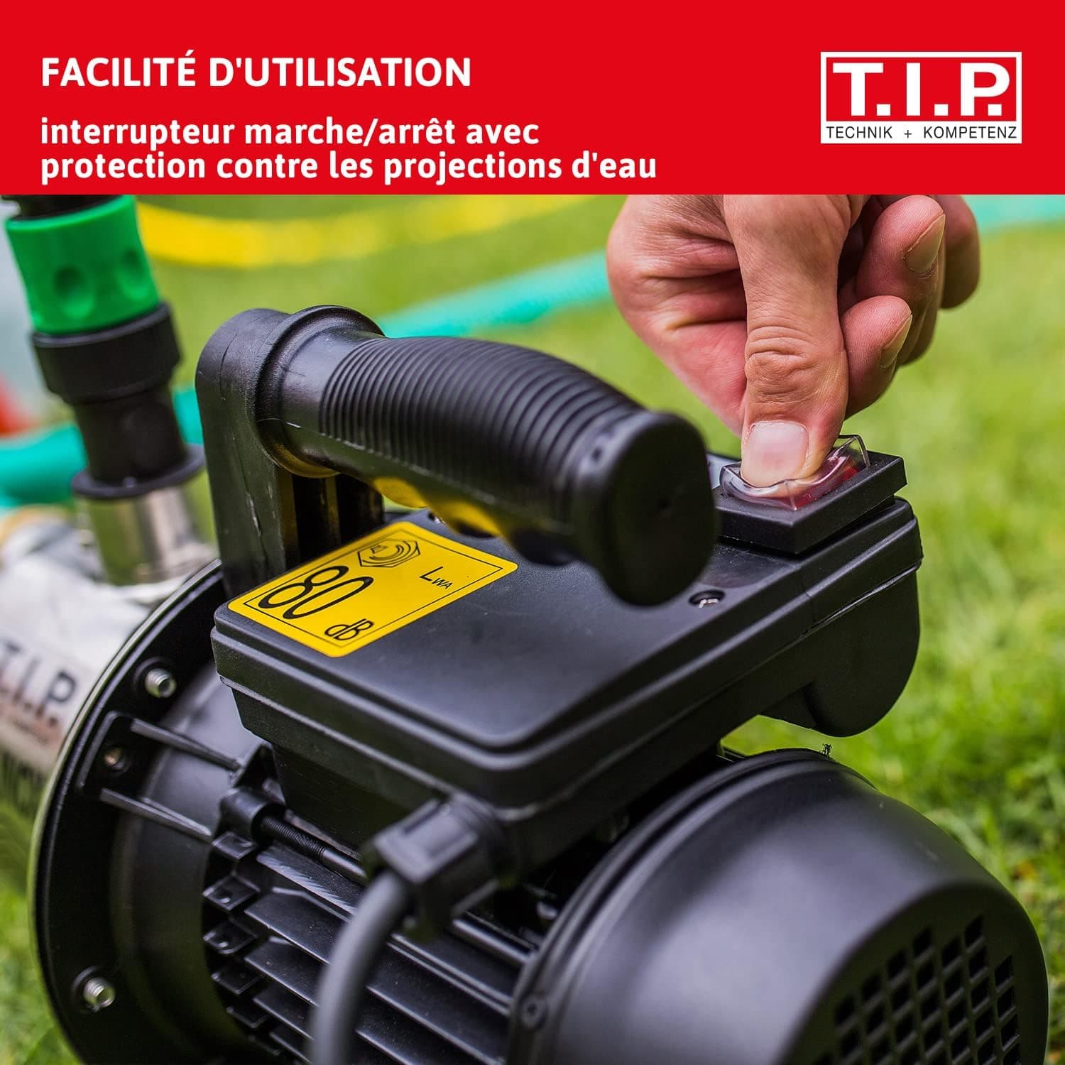 T.I.P. Pompe de Jardin GP 4000 Inox - 4000 l/h - 800 W - Pompe à Eau 4,2
