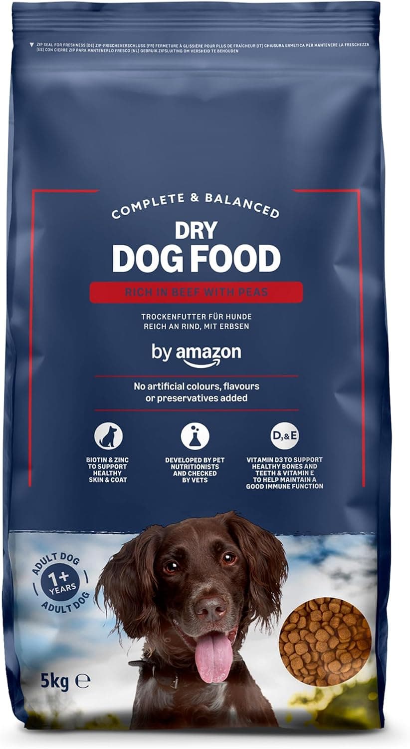 by Amazon - Croquettes complètes Pour Chien adulte, Boeuf aux Petits Pois, 5kg, lot de 1