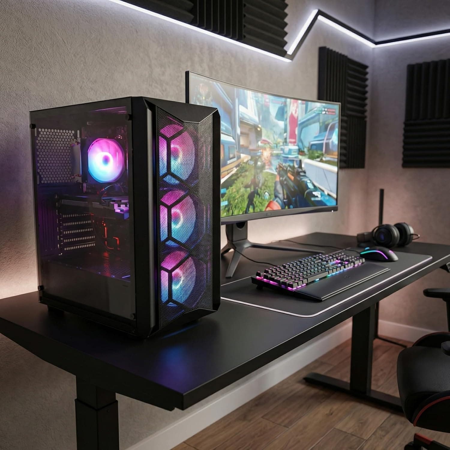 STGsivir PC Gamer Fixe, Ryzen 5 5500, RTX 3060 12G, 16G DDR4 RAM, 512G SSD