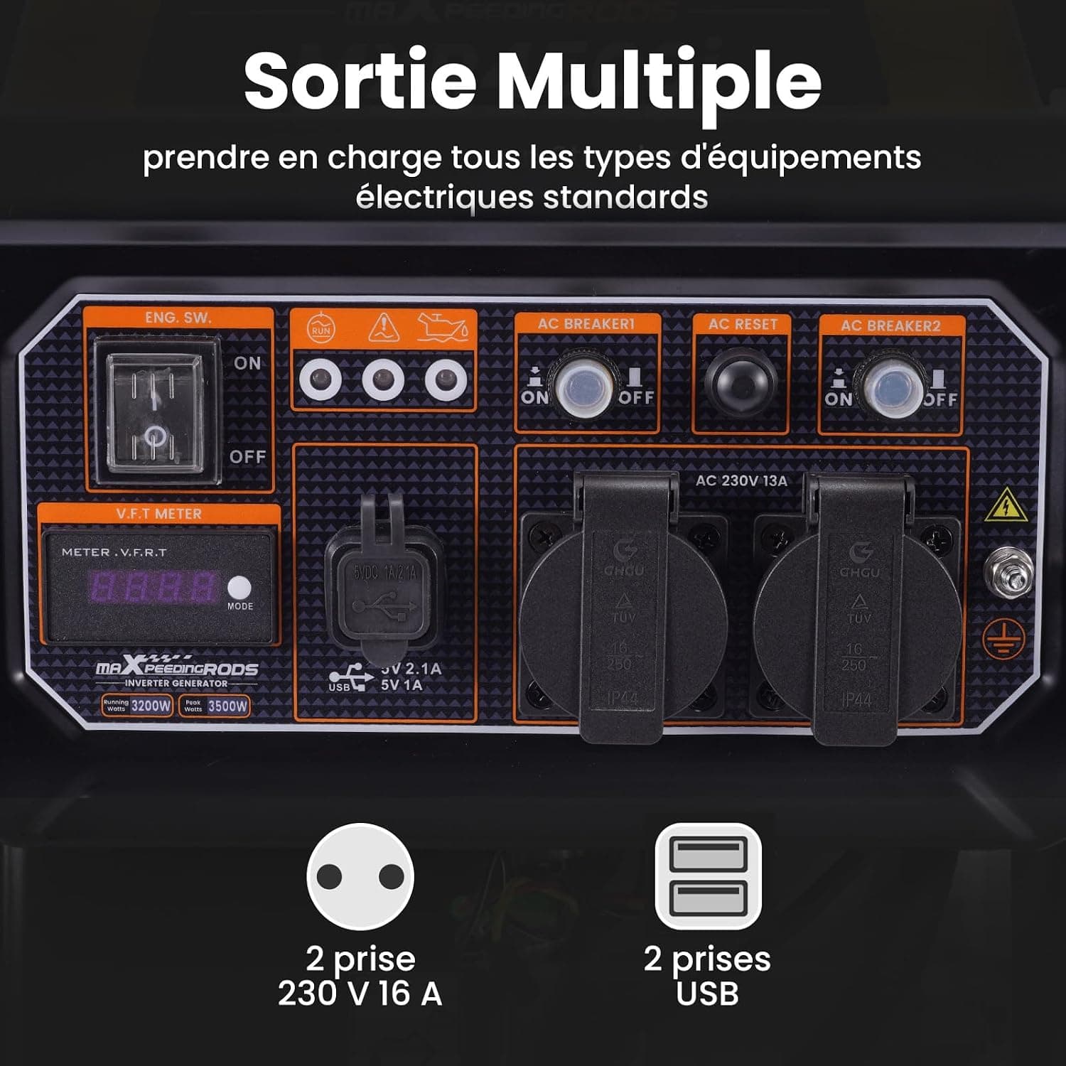 maXpeedingrods générateur électrique portable 3500W essence inverter 4temps