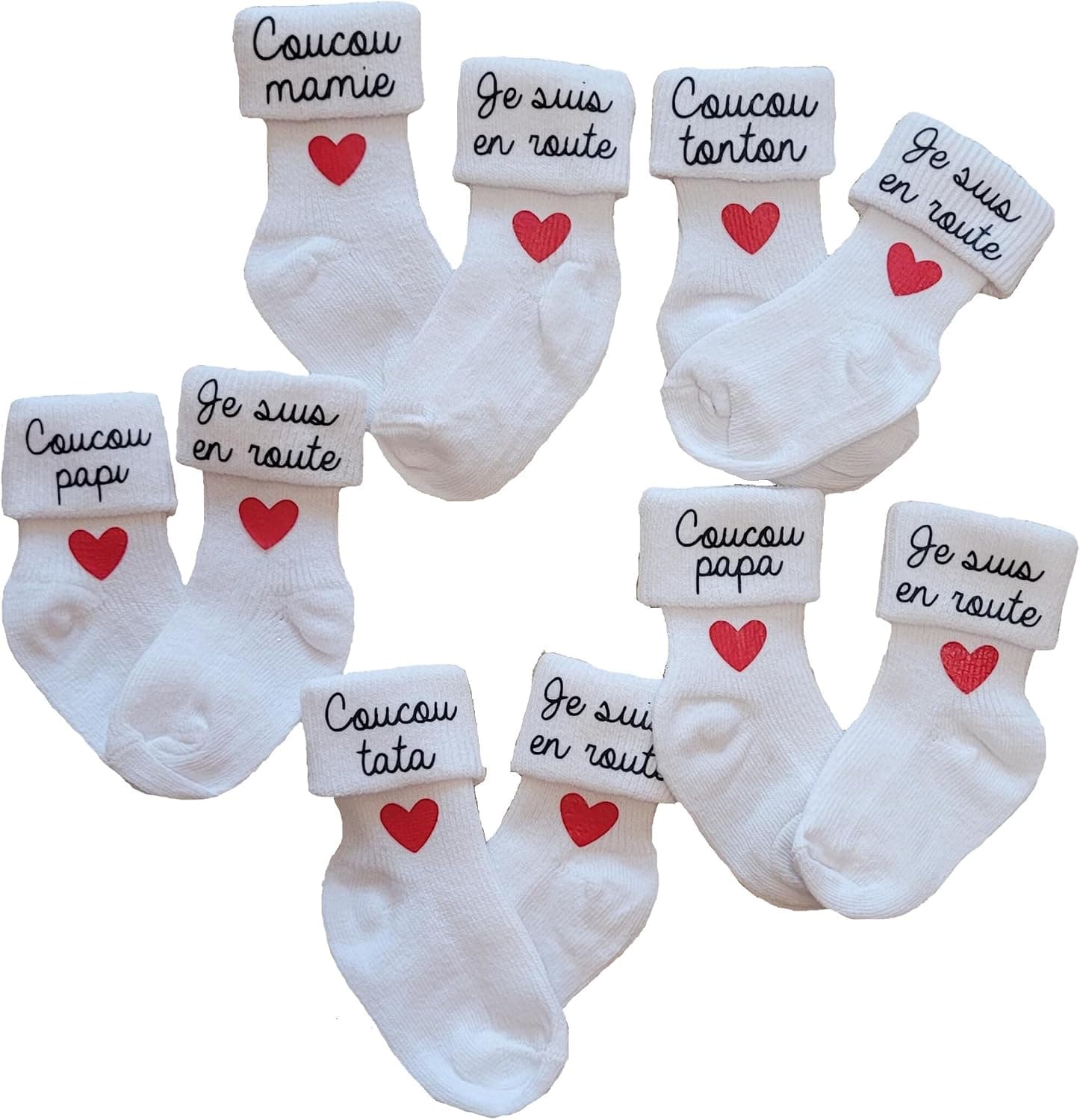 Chaussettes personnalisables pour bébé - thème annonce de grossesse