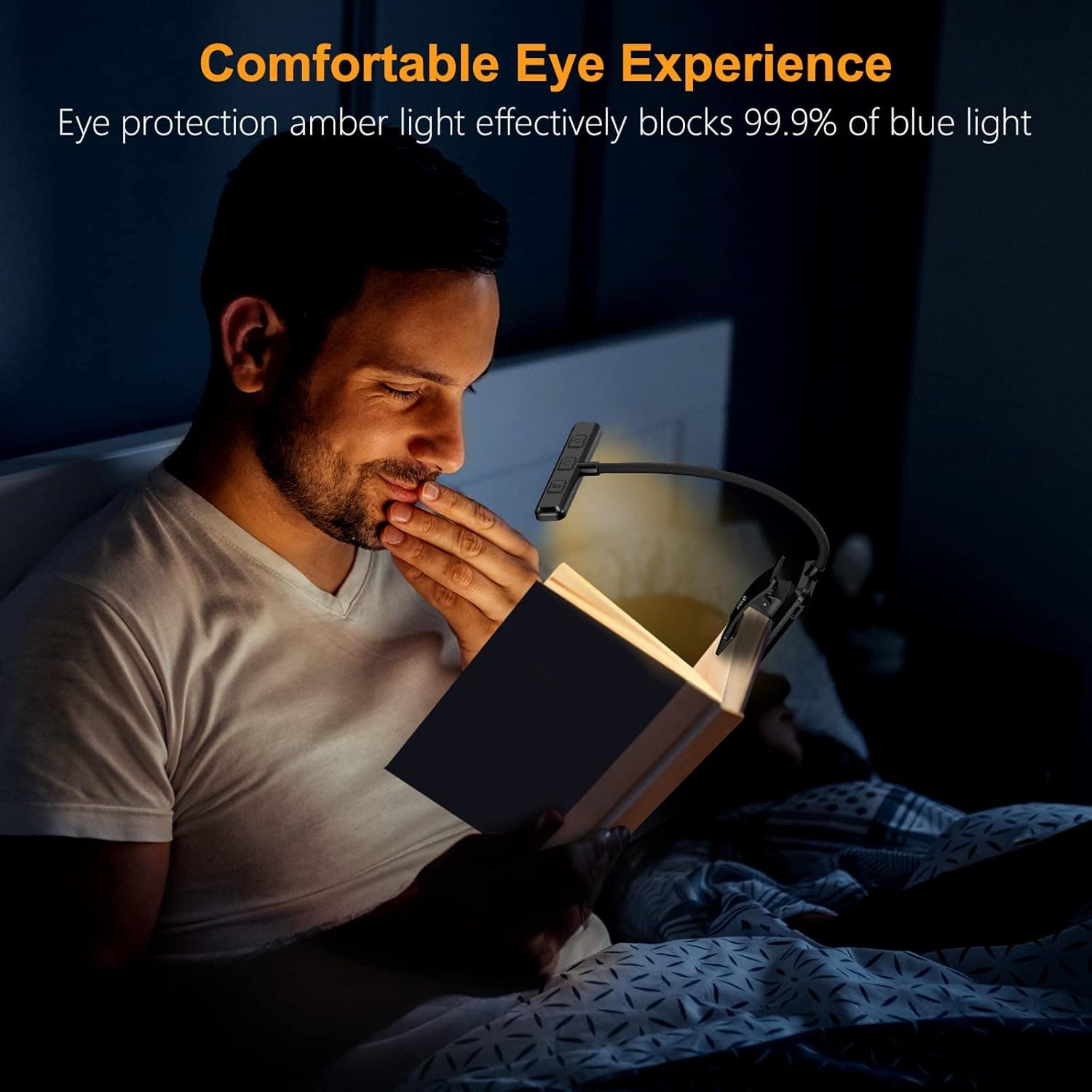 Gritin Lampe de Lecture 19LED Liseuse Clip Rechargeable Protection des Yeux