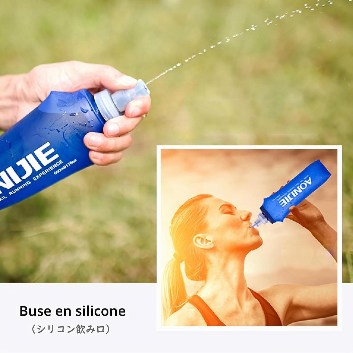 TRIWONDER Gourde Souple Pliable Running Bouteille d'eau | Flasque, Poche Hydratation, Réservoir d'eau, Sport Utilisation en Extérieur