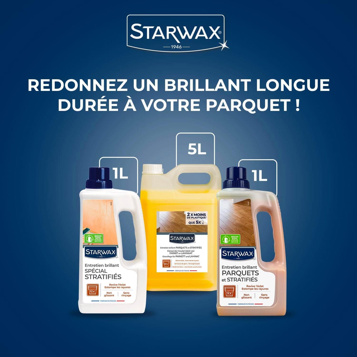 Entretien parquets et sols stratifiés Starwax, 1L (Lot de 1)