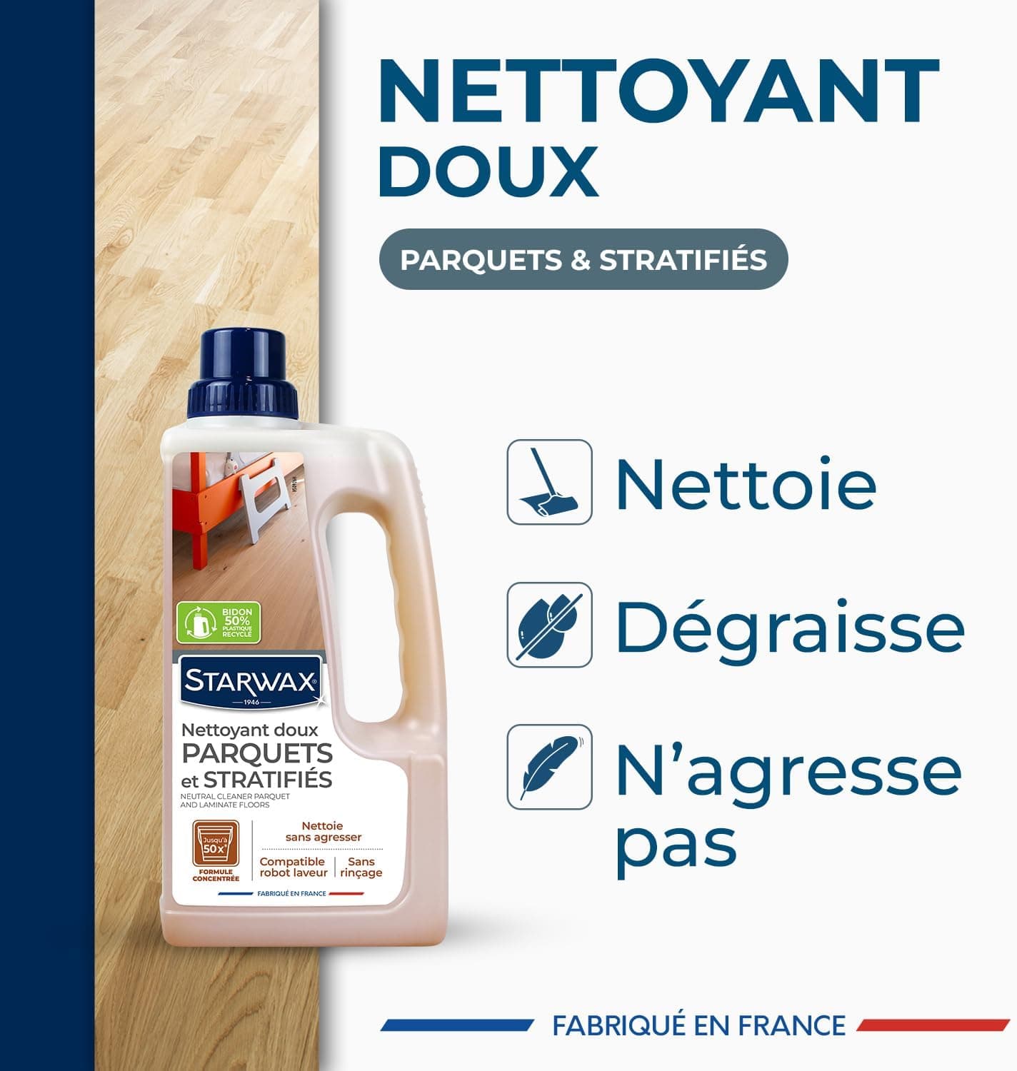 STARWAX Nettoyant doux parquets, 1L