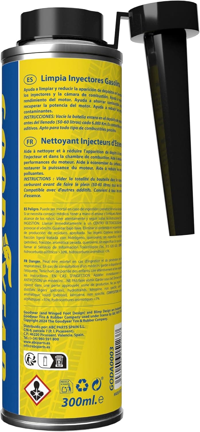 NETTOYANT POUR INJECTEURS D'ESSENCE GOODYEAR, Lot de 1