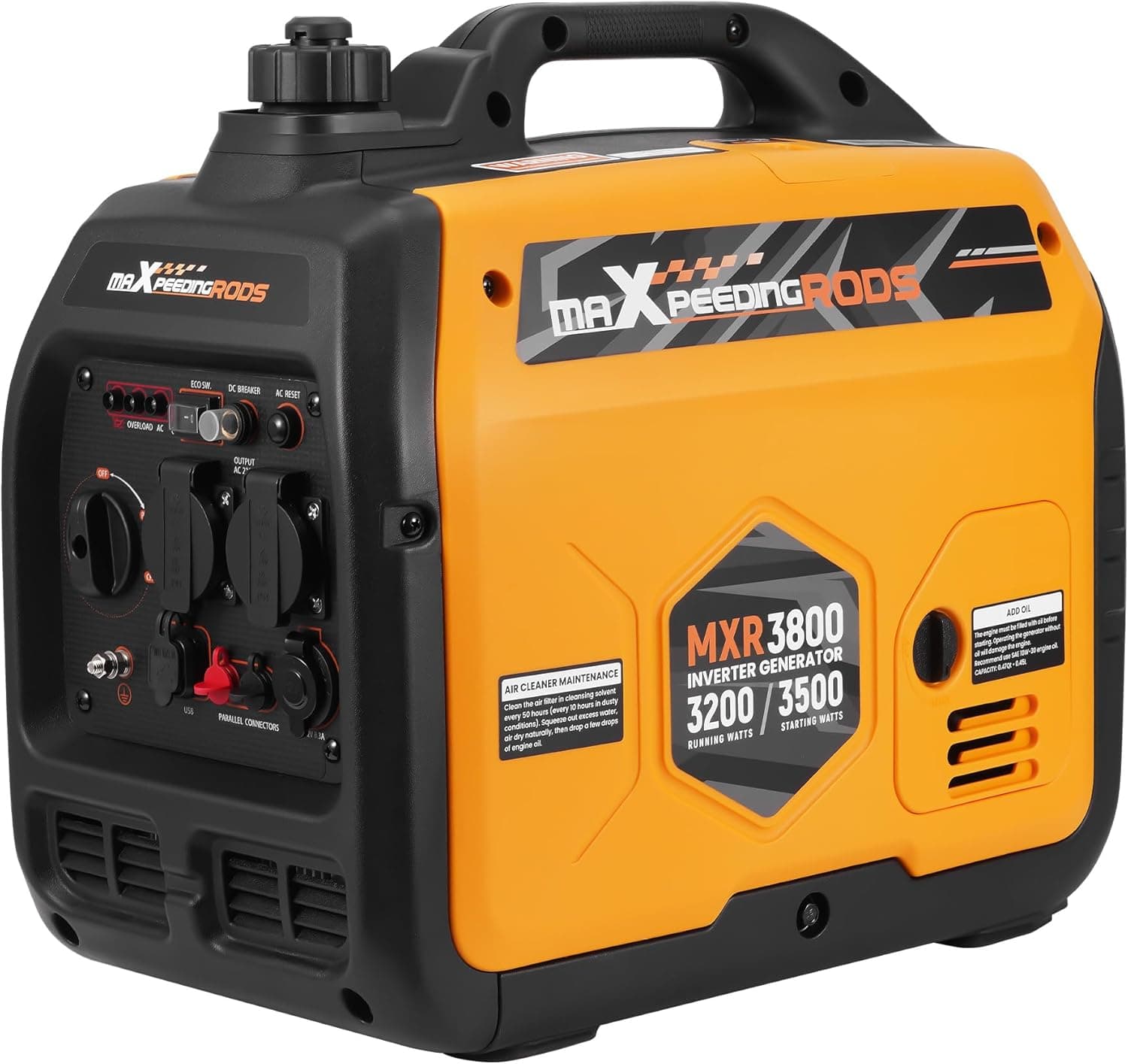 maXpeedingrods 3500W Groupe Electrogene Silencieux Inverter Essence | 4 Temps Generator Léger Secours avec Prises USB et 230V Générateur Electrique pour les Caravanes, Jardin, Camping