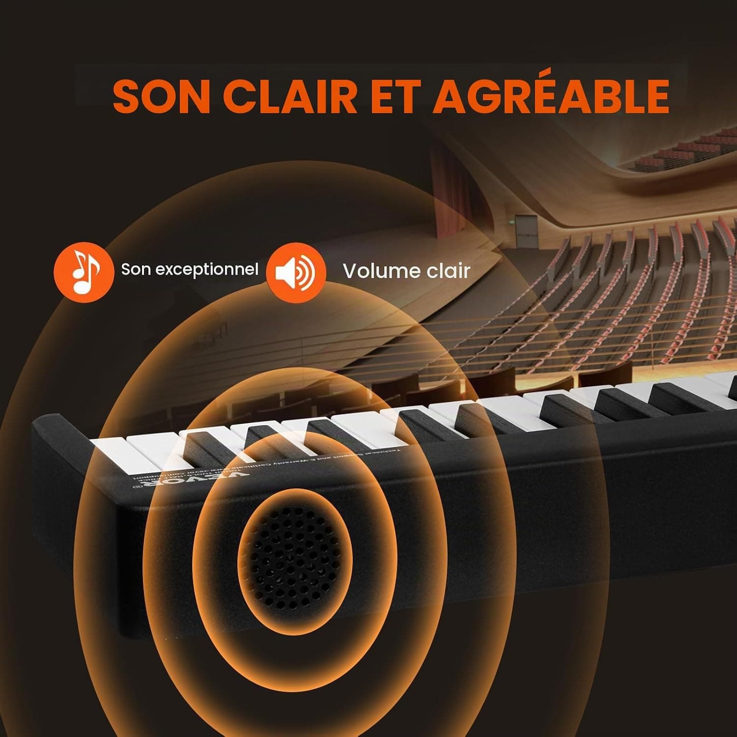 VEVOR Clavier Piano Pliable 88 Touches, Bluetooth et MIDI, Piano Électronique Numérique Portable avec Pédale de Sustain, Touches Lumineuses, Rechargeable pour Débutants, Adolescents, Adultes, Noir