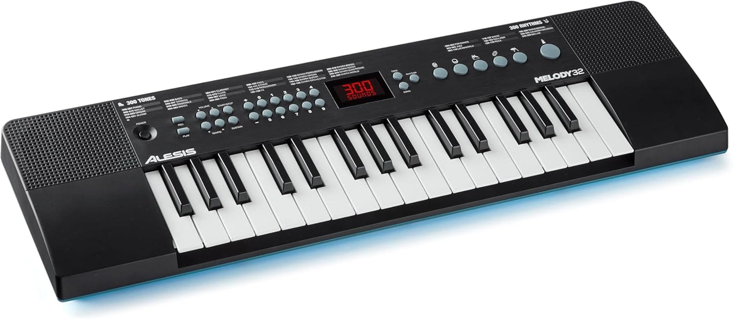 Alesis Melody 32 Mini Clavier Piano | 32 Touches, 300 Sons, Alimentation USB/Pile, Cours de Piano Inclus, pour Débutants