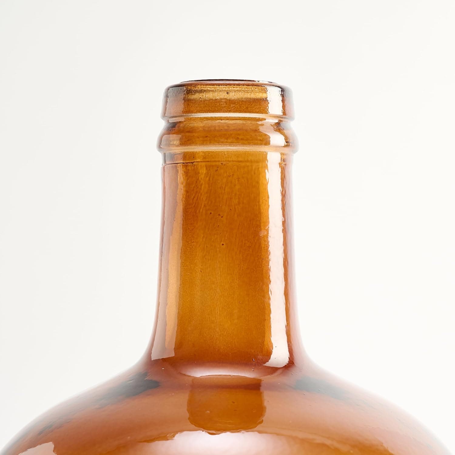 Pot en verre Damajuana Artisanal 4L Lisa - Bouteille en verre style méditerranéen pour décoration de maison comme vase ou vase (Ambré)