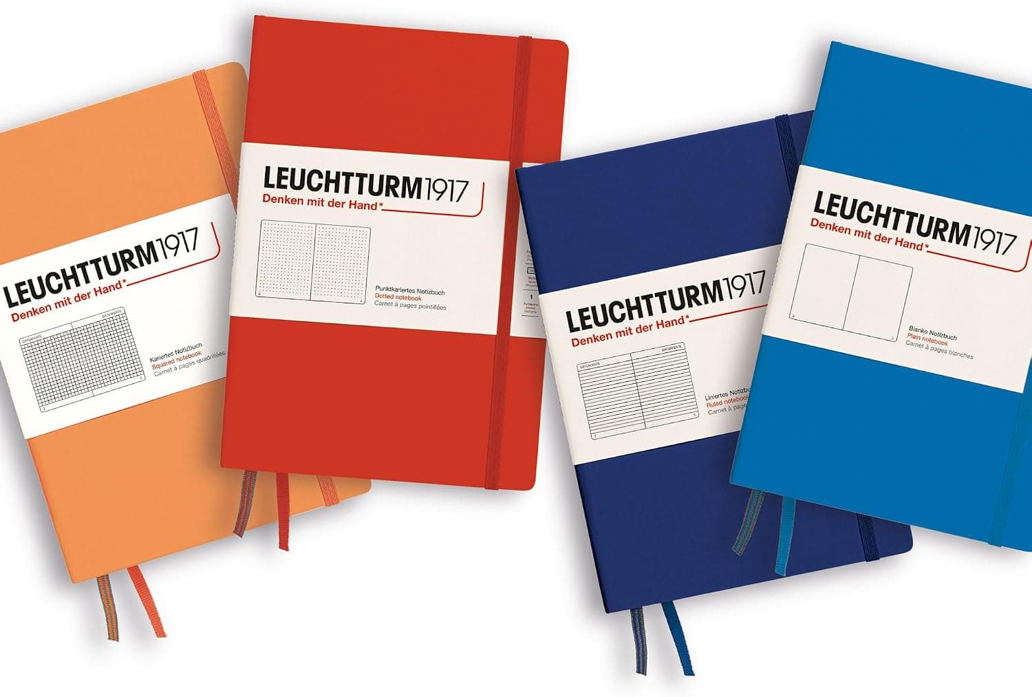 LEUCHTTURM1917 369796 Carnet de notes Medium (A5), Couverture souple, 123 pages numérotees, Apricot, pointillé
