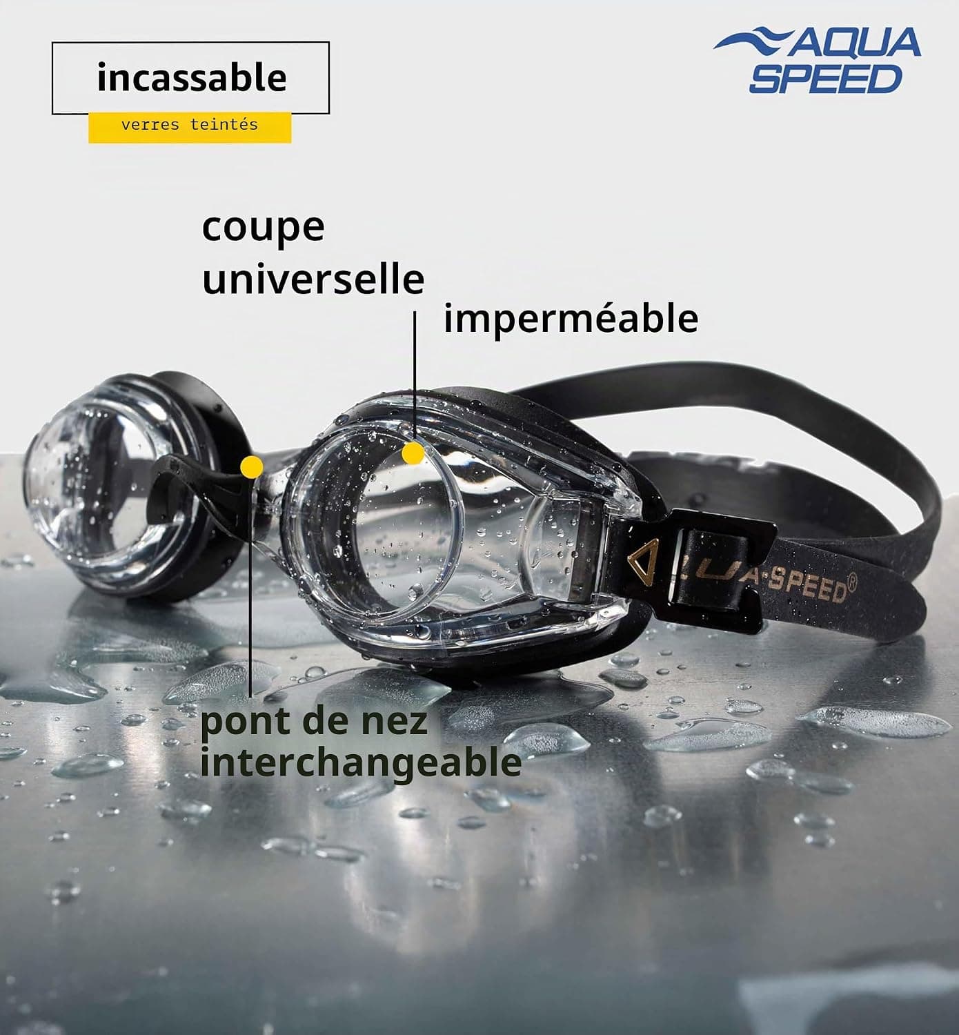 Aqua Speed ® Lumina, Lunettes de Natation avec dioptries de -1,5 à -8,0 / UVA/UVB de 100%