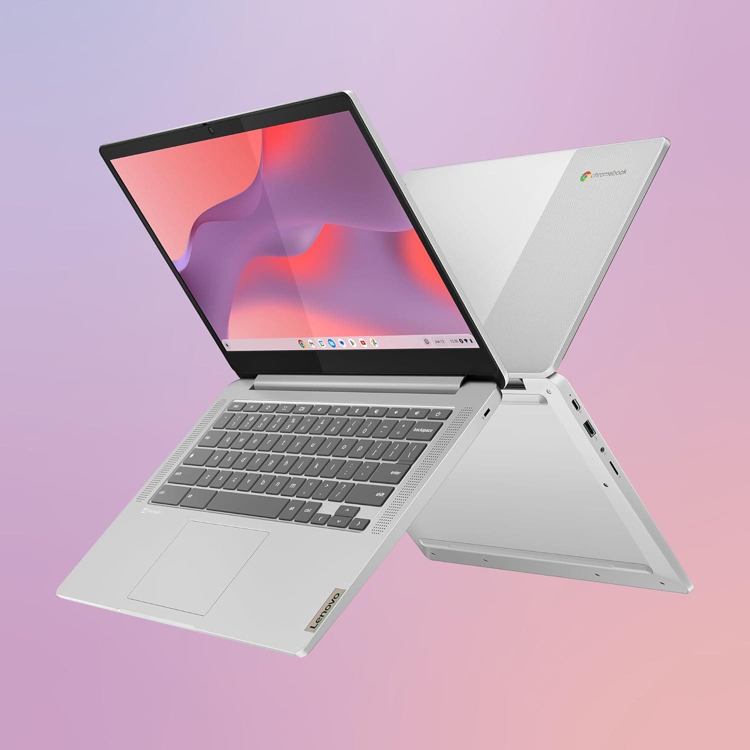 Lenovo IdeaPad Slim 3 Chromebook 14M868 - Ordinateur Portable 14'' FHD (MediaTek Kompanio 520, RAM 4Go, eMMC 64Go, Arm Mali-G52 Graphics, Chrome OS) Clavier AZERTY Français - Gris