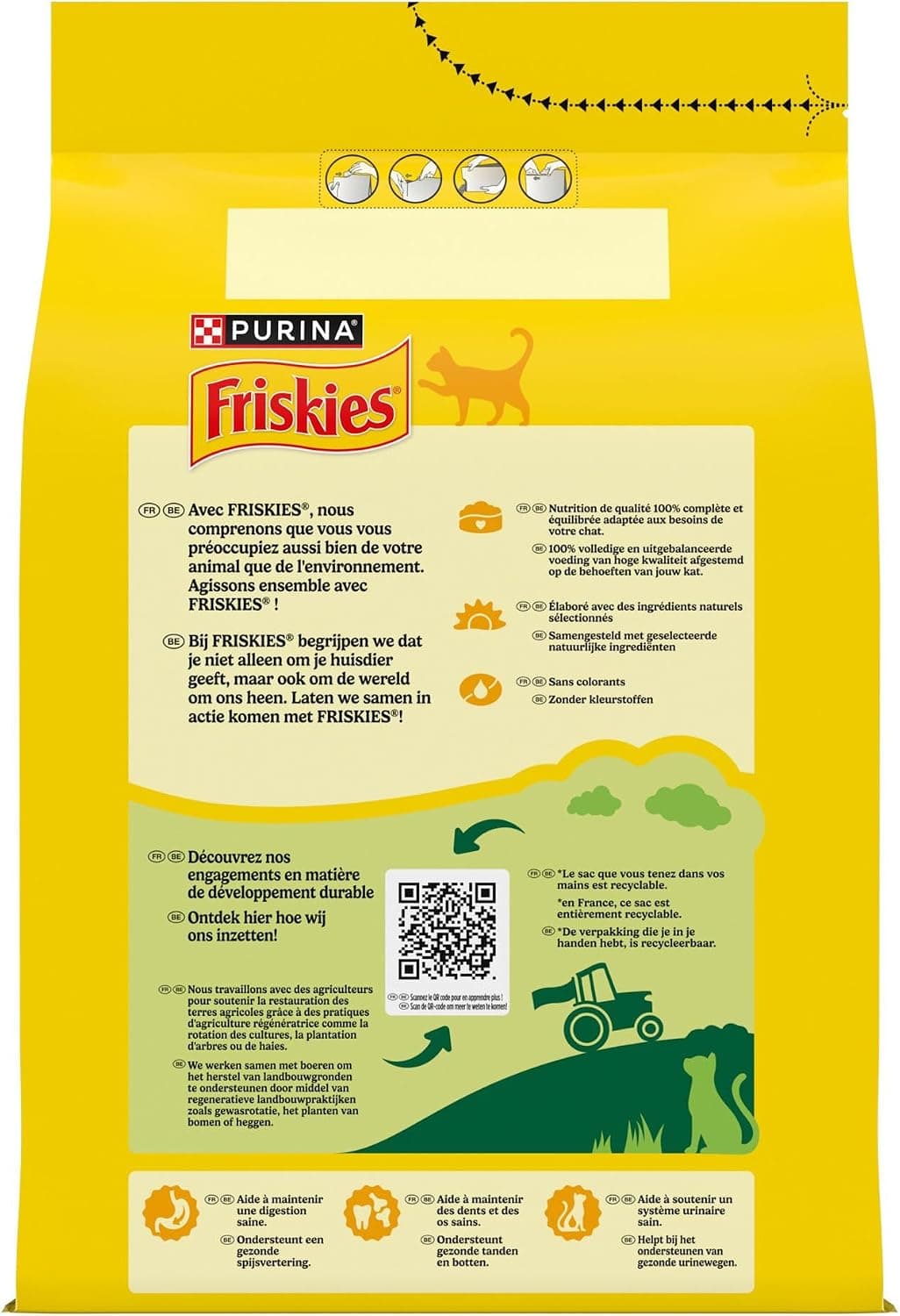 FRISKIES | Chat | Croquettes complètes pour Chats Adultes | Au Poulet et aux Légumes | Aliment Complet Riche en Vitamines et Minéraux | Sac | 3 KG | Croquettes Chat Adulte Saveur Poulet et Légumes - Favorise la santé digestive et un os solide - Santé Chat - Repas savoureux