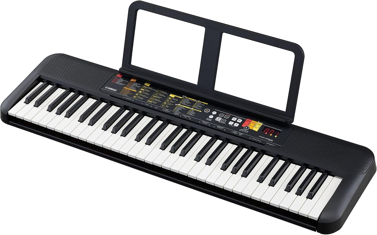 Yamaha PSR-F52 Clavier Arrangeur - Un clavier compact pour les débutants avec 61 notes, 144 sonorités d'instruments et 158 styles. finition en noir