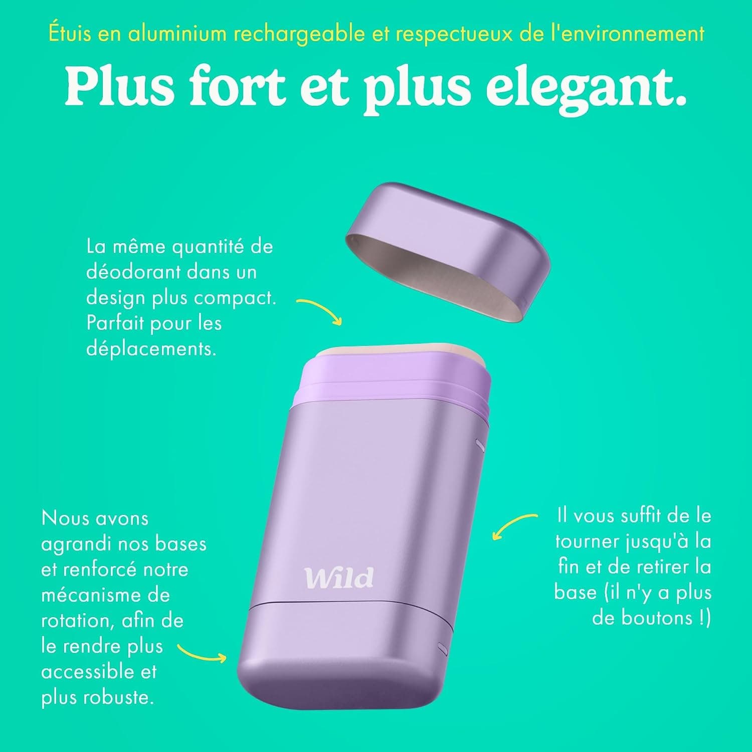 Wild Déodorant Naturel Rechargeable Etui Violet & Lot Varié de Recharge