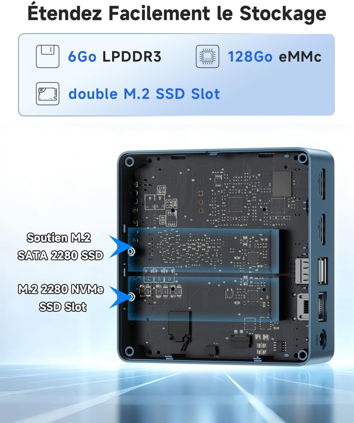 BMAX B1Plus Mini PC Win 11 Home, Intel Celeron J3355(jusqu'à 2,5 GHz)