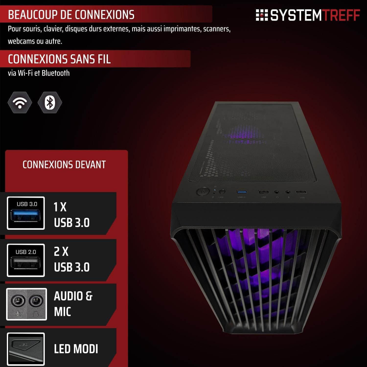 SYSTEMTREFF PC Gamer - AMD Ryzen 7 5700X - RTX 5060 8Go