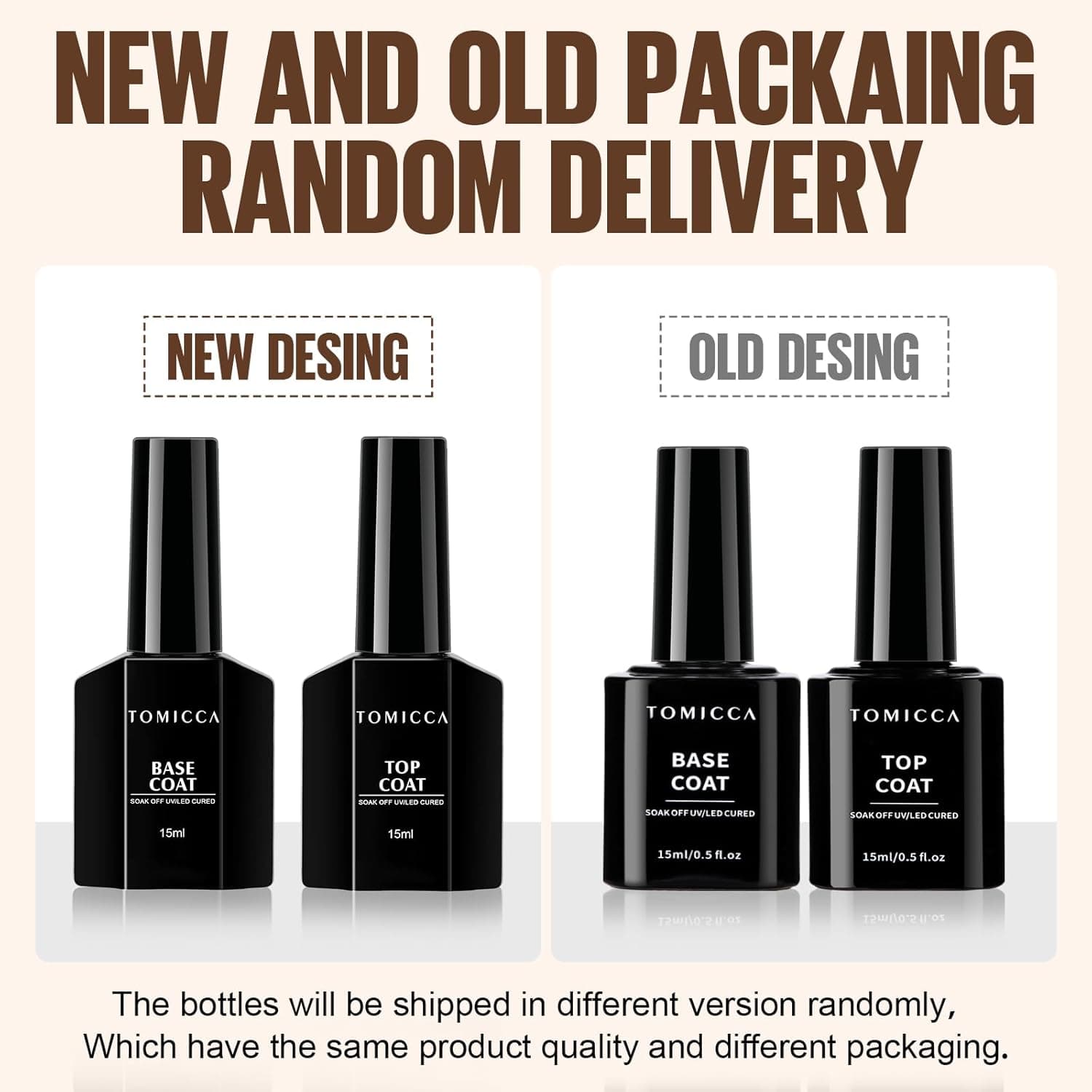 TOMICCA Base et Top Coat Vernis Semi Permanent 15ML | No Wipe Top Coat et Base Coat Set, Brillance & Durable, Kit Manucure pour Nail Art Starter, Manicure Salon, DIY at Home