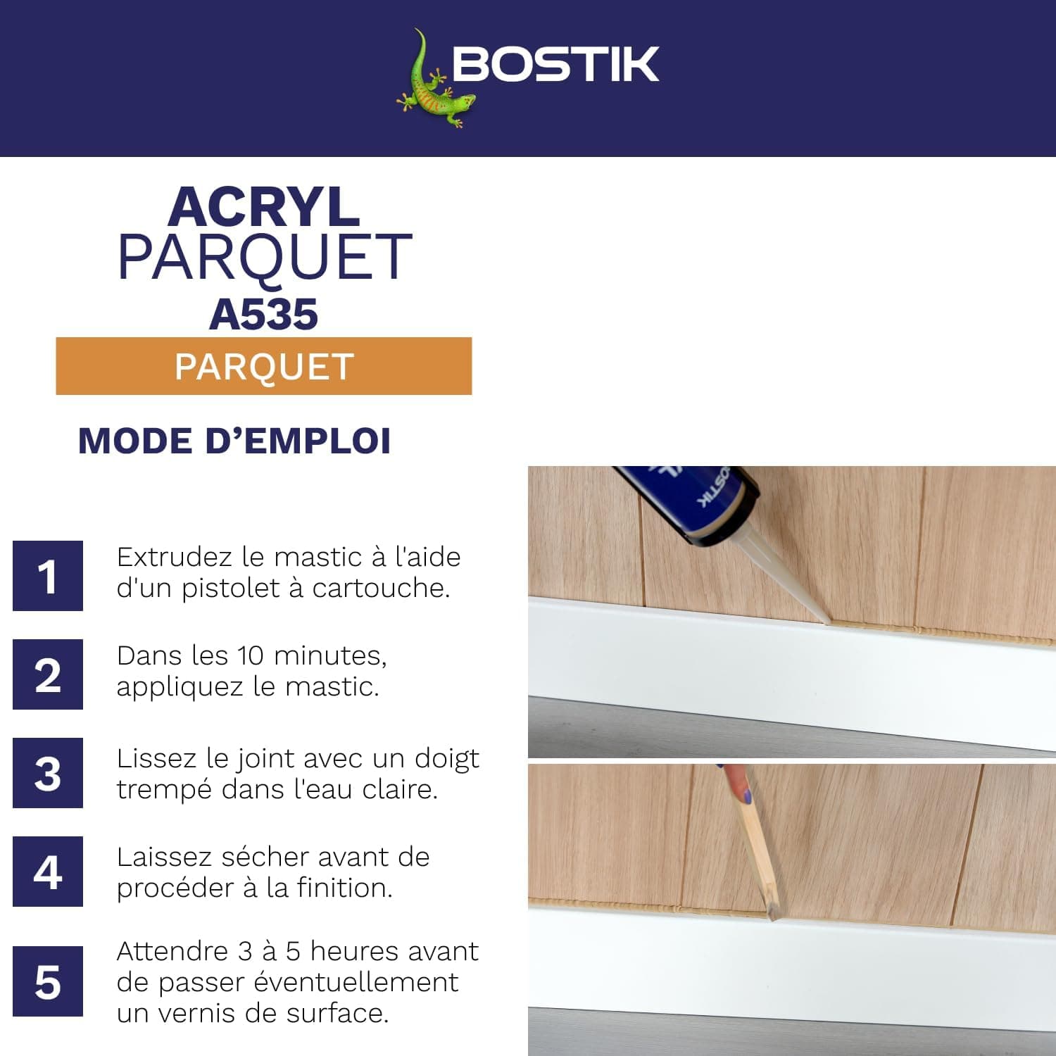BOSTIK Mastic Spécial Joint et Finition Parquet - Chêne Clair - 300 ml