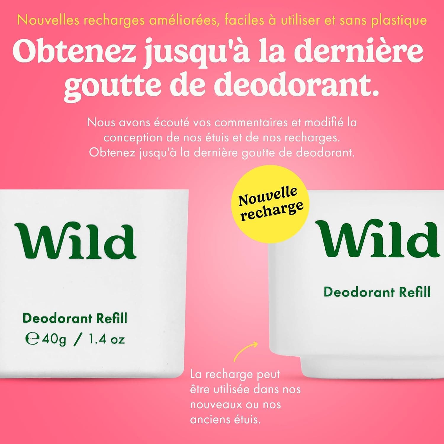 Wild Déodorant Naturel Rechargeable Etui Aqua & Lot Varié de Recharge