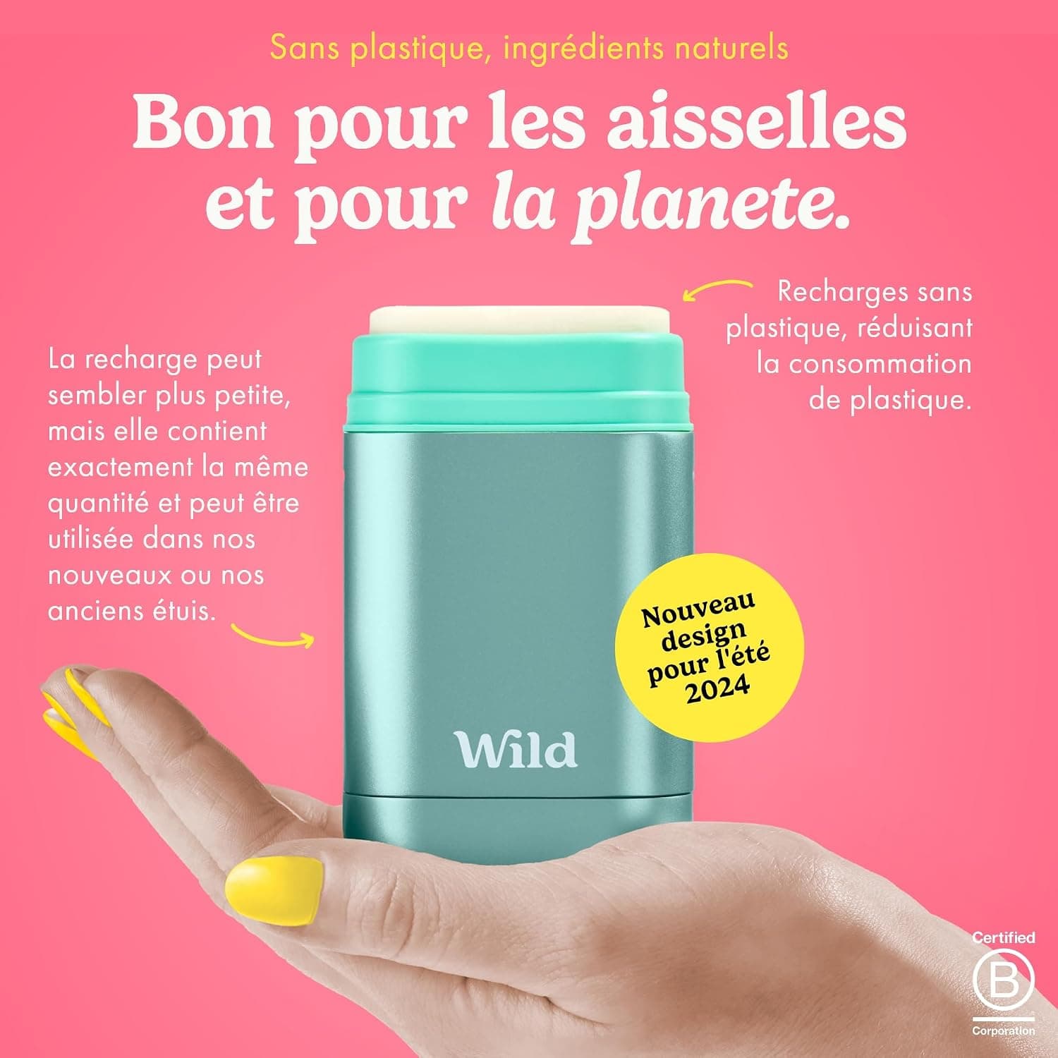 Wild Déodorant Naturel Rechargeable Etui Aqua & Lot Varié de Recharge