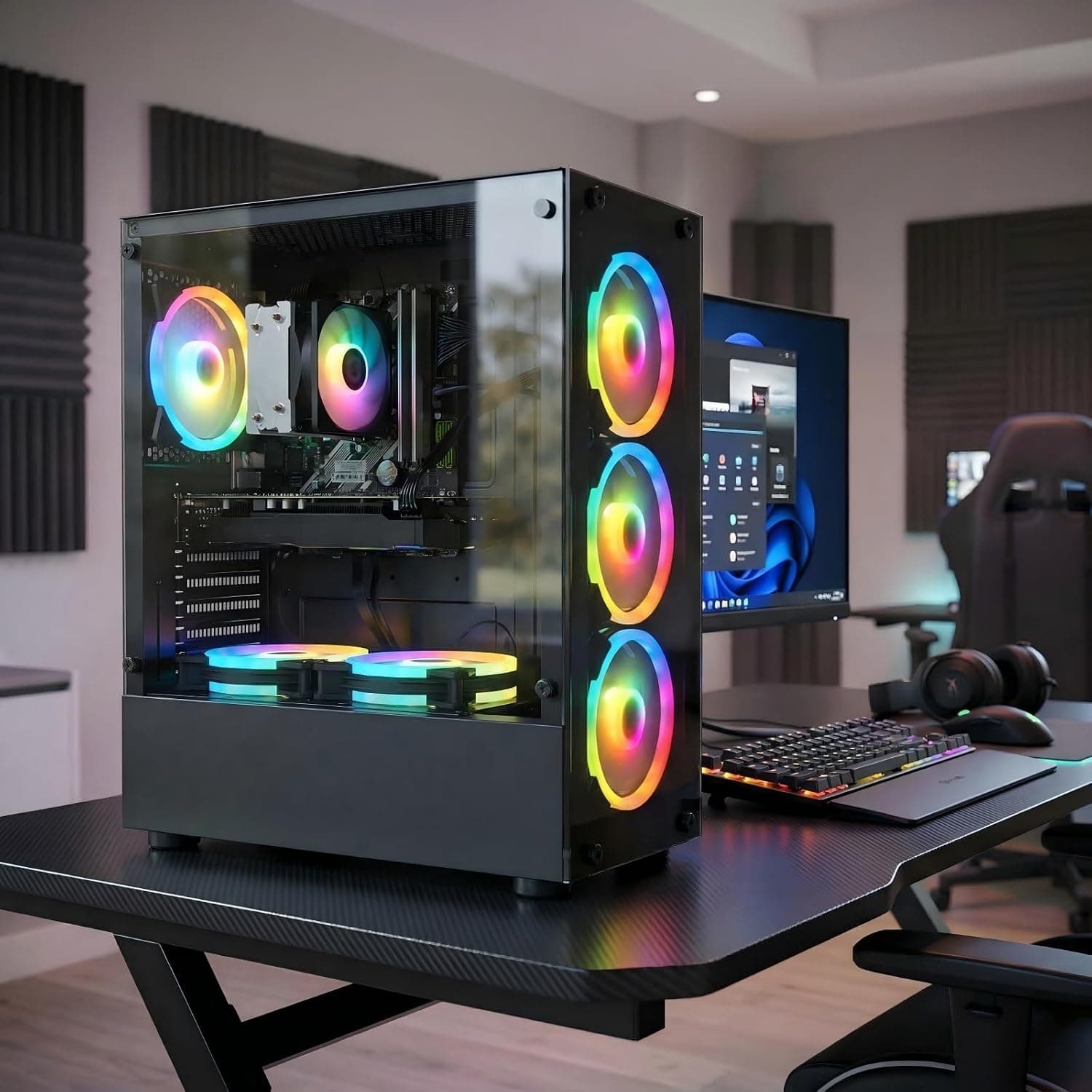 STGsivir PC Gamer Fixe, Core i7, RX 580 8G, 16G RAM, 1T SSD