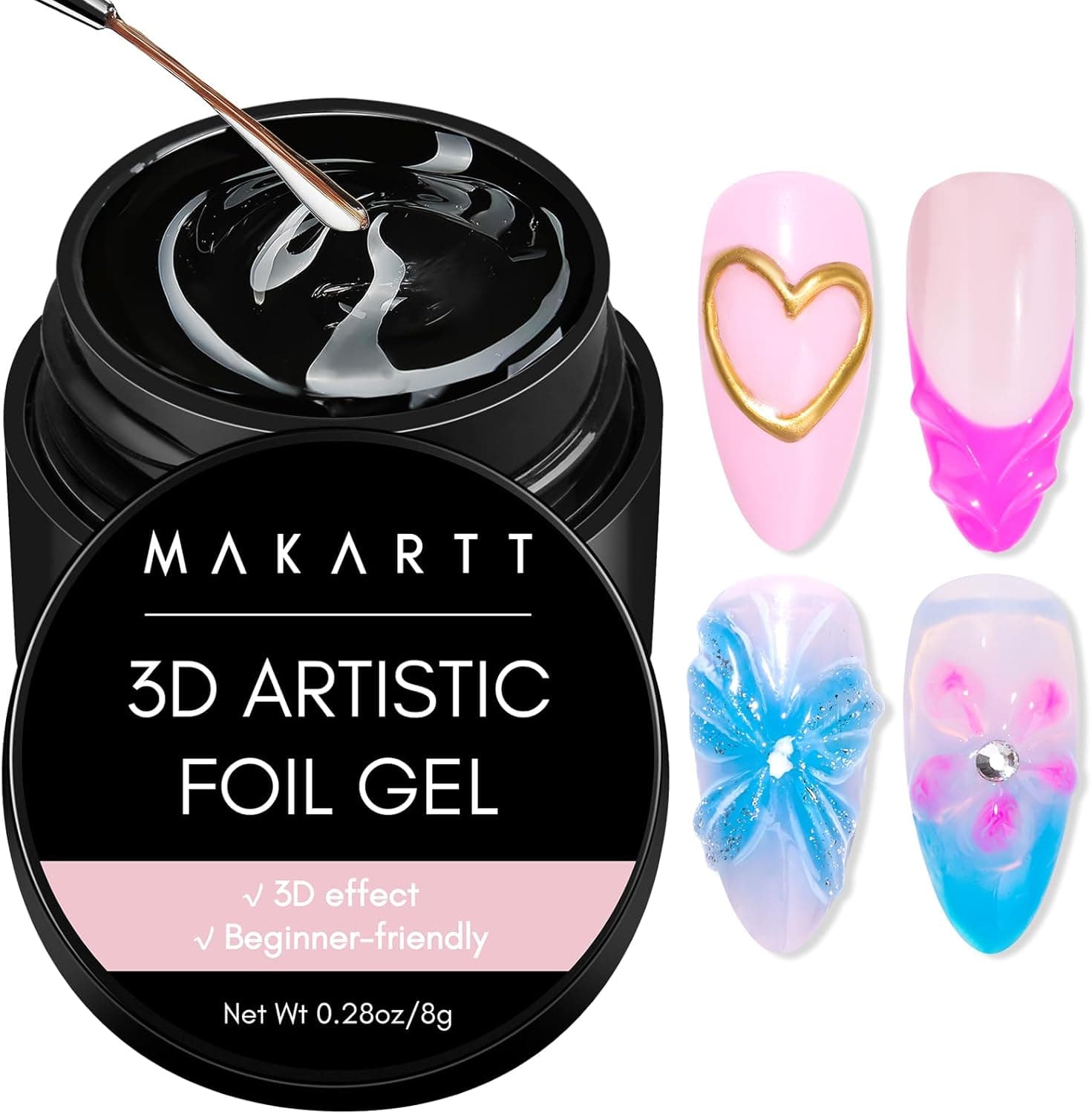 Makartt Gel 3D Transfert Foil 8g - Nail Art UV pour Effets Linéaires