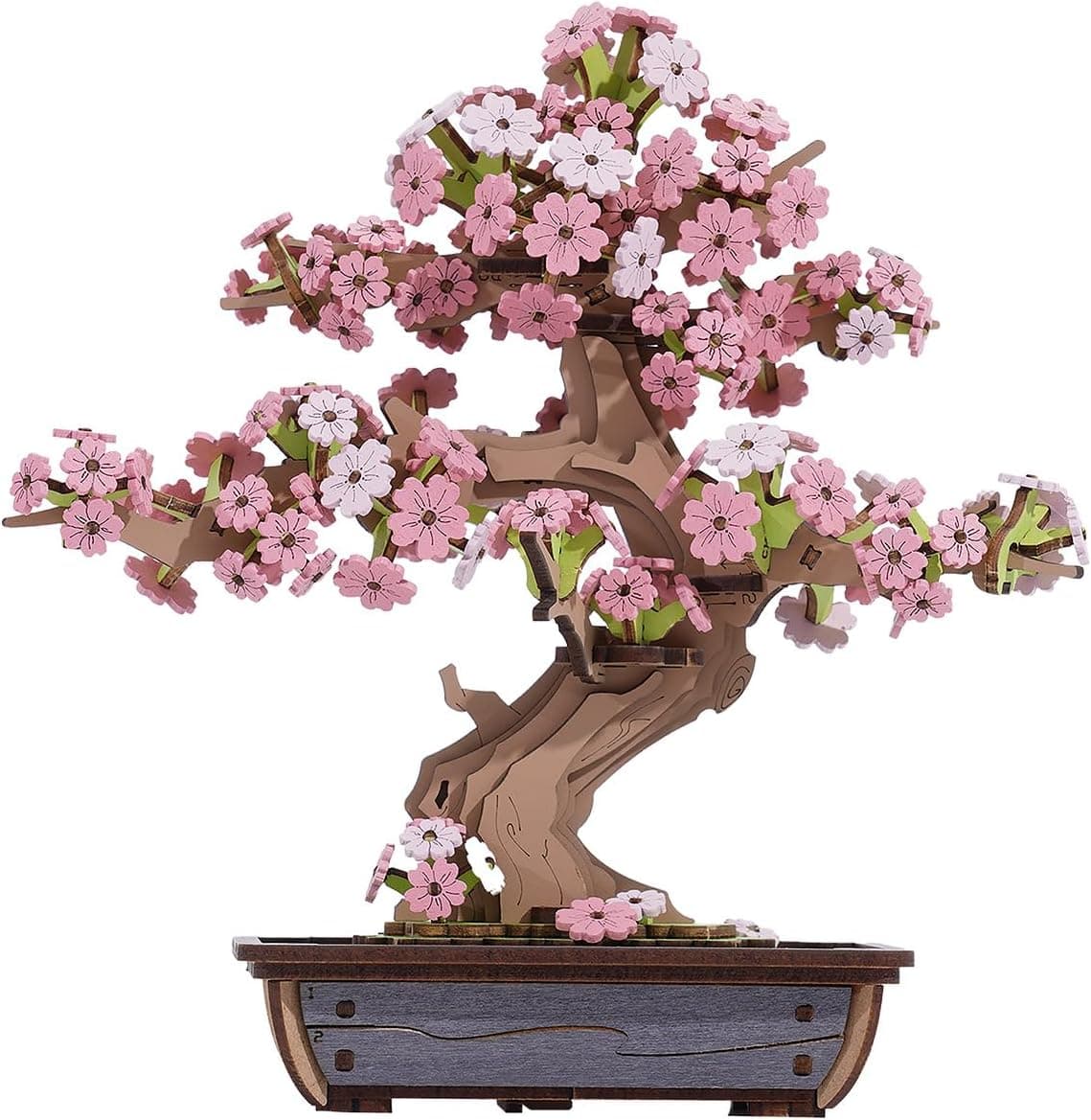 Rolife Puzzle 3D Sakura Bonsai Jigsaw Puzzles Maquette en Bois à Construire Modélisme DIY Kit de Construction Adultes Idée Cadeau(Cherry Blossoms Sakura Bonsai)