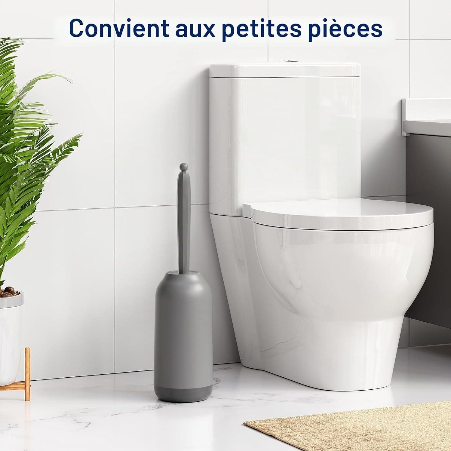 Hamitor Brosse Toilettes WC Silicone: Courbée-Bürstenkopf Balai Brosse WC