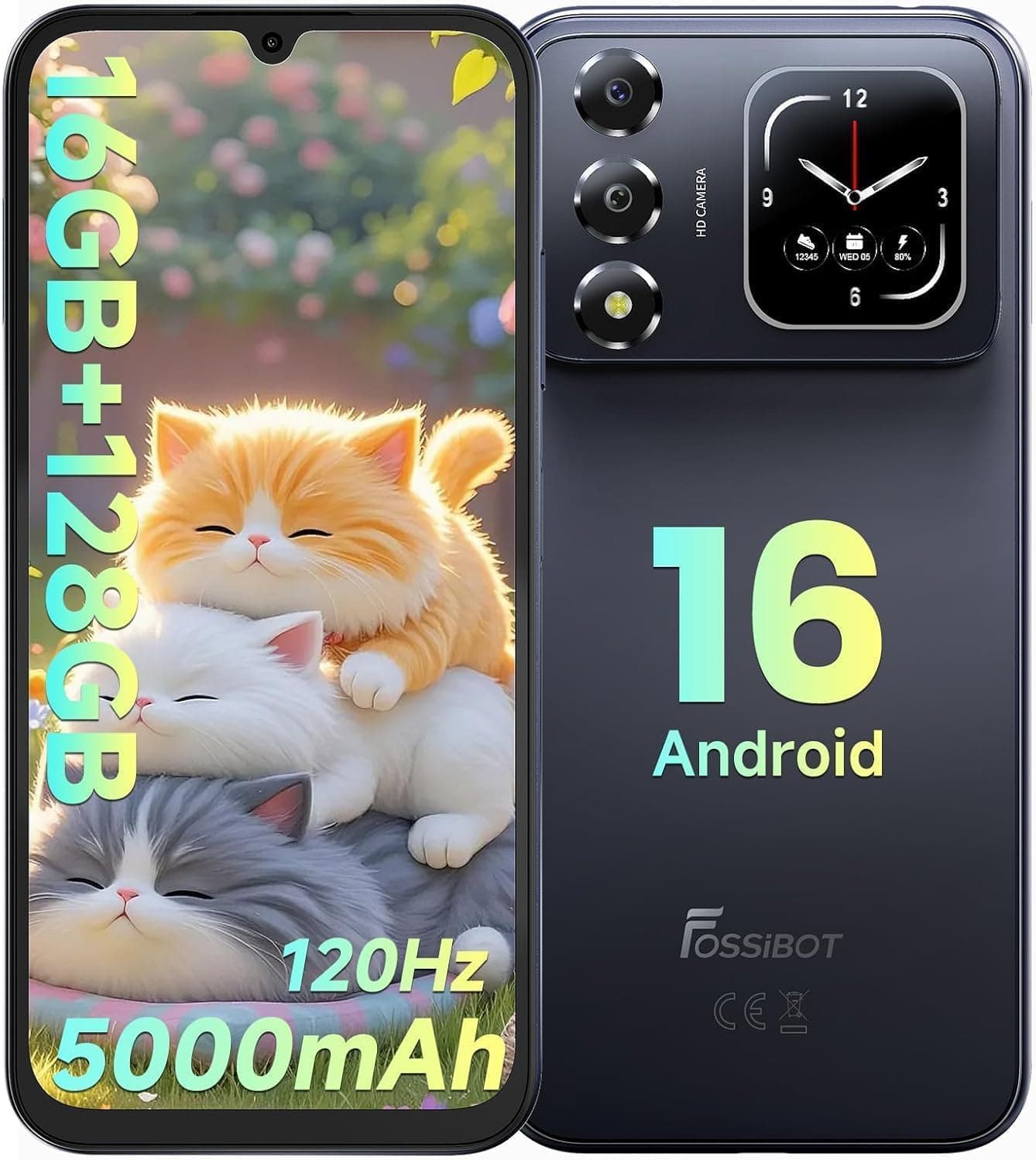 FOSSiBOT S7-120Hz+6.9" Ăcran Android 16 Telephone Portable