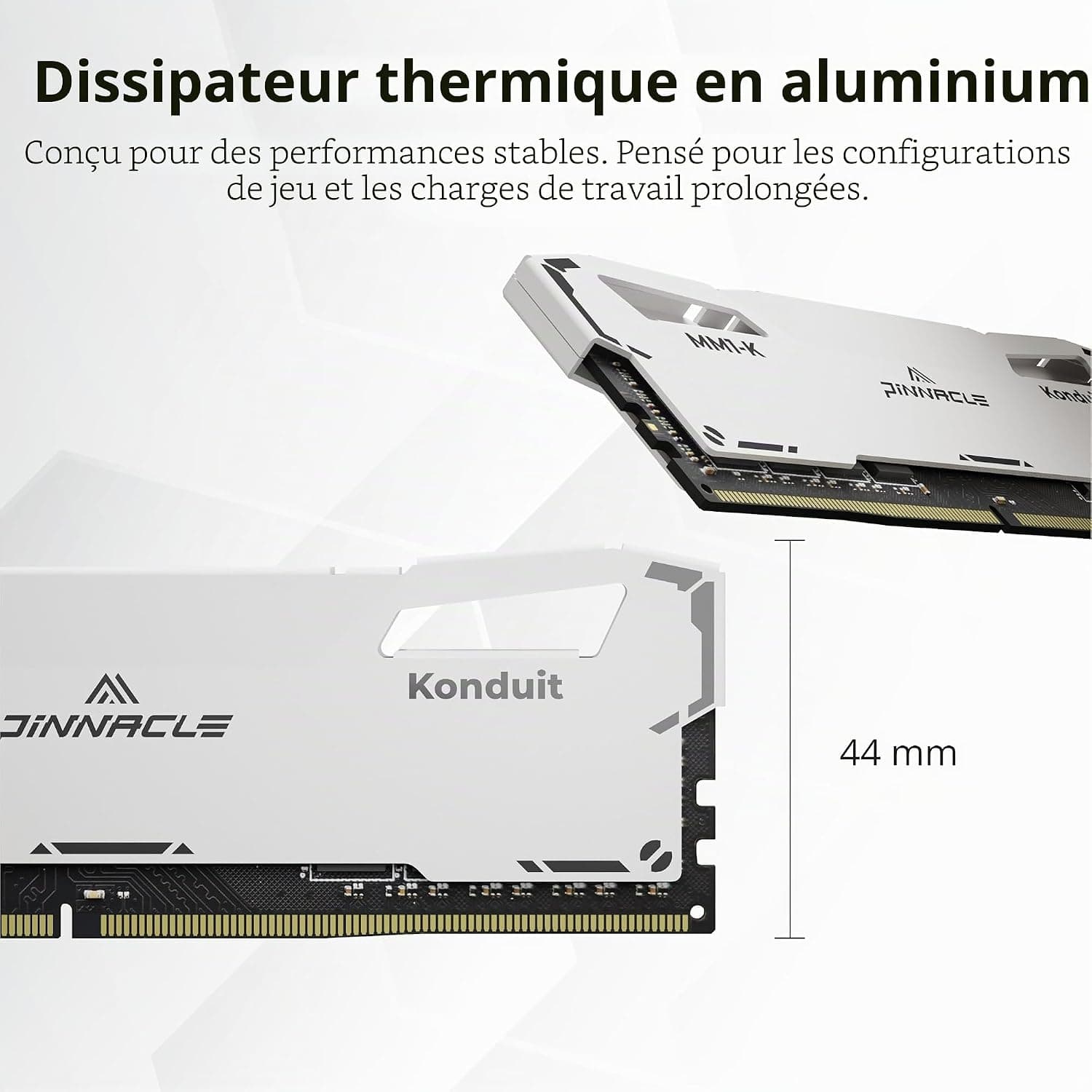 Timetec Pinnacle-Konduit DDR4 XMP2.0 Overclocking 1.35V Dual Rank Compatible pour AMD et Intel Desktop Gaming PC Module - Blanc (3200Mhz 16GB(2x8GB))